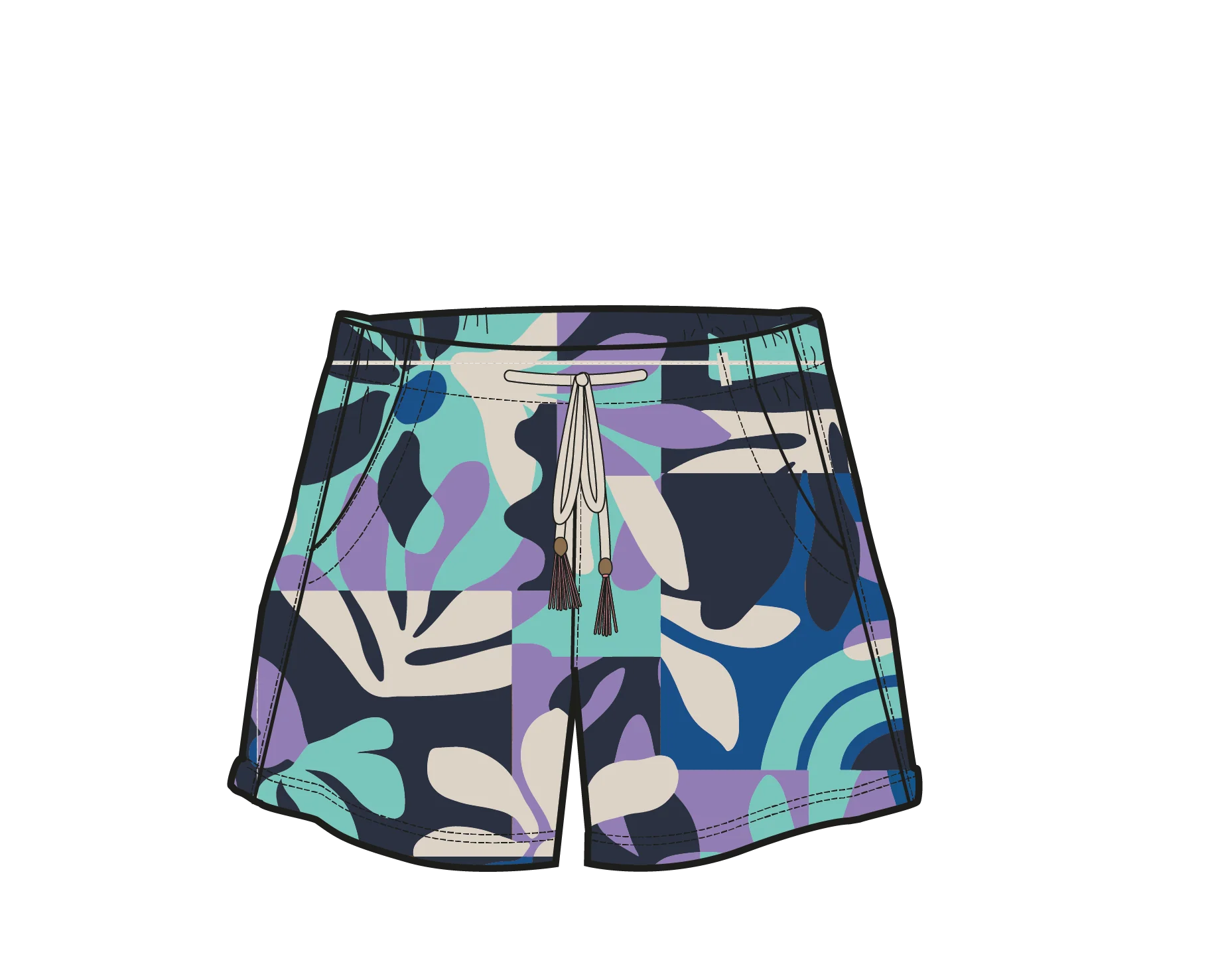 Santosa Woven Short - Mountain Foliage Purple - Image 9