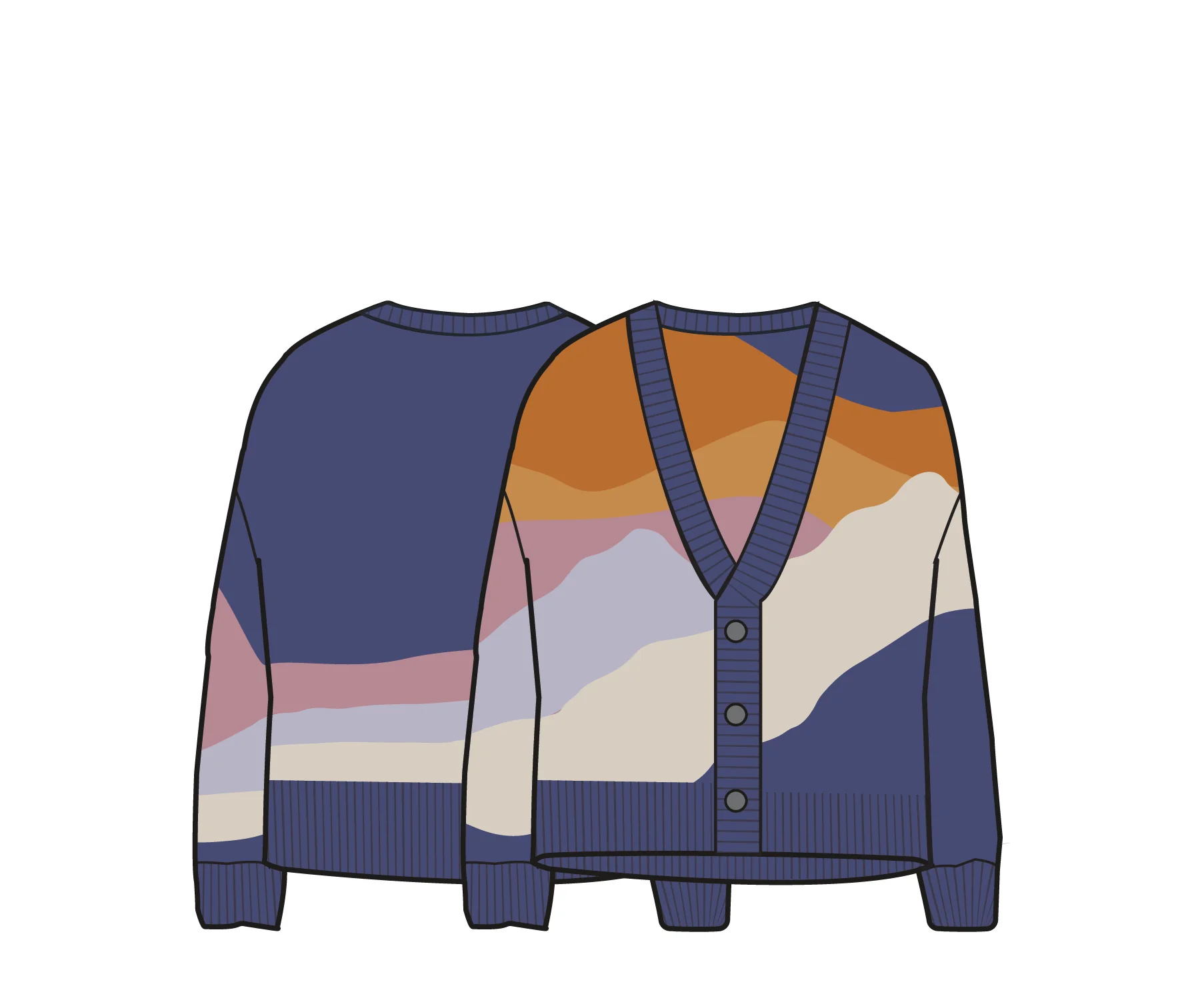 Scenic Knitted Cardigan - Scenic Sunrise Orange - Image 12