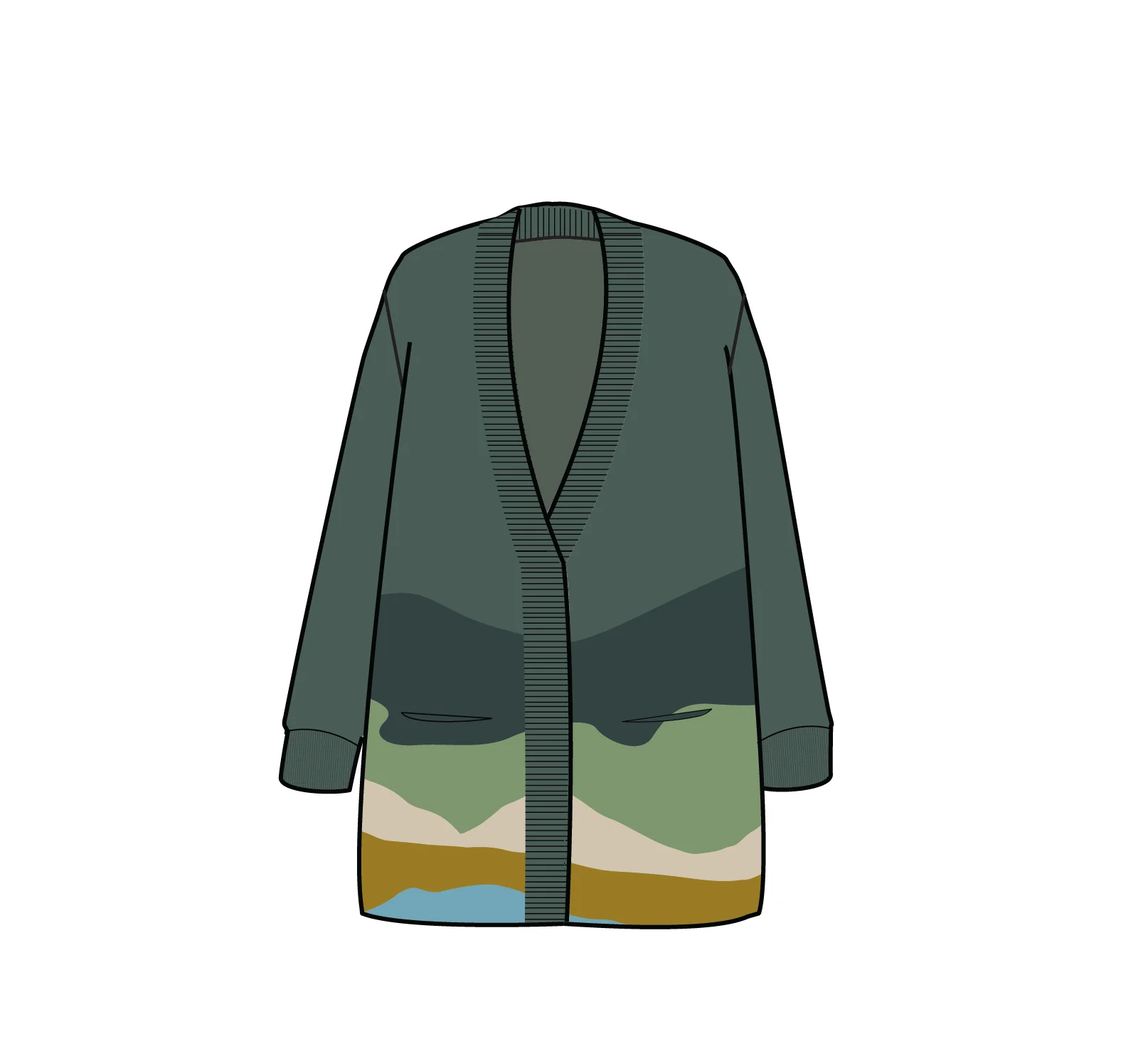 Scenic Long Knitted Cardigan - Scenic Dark Fern - Image 10
