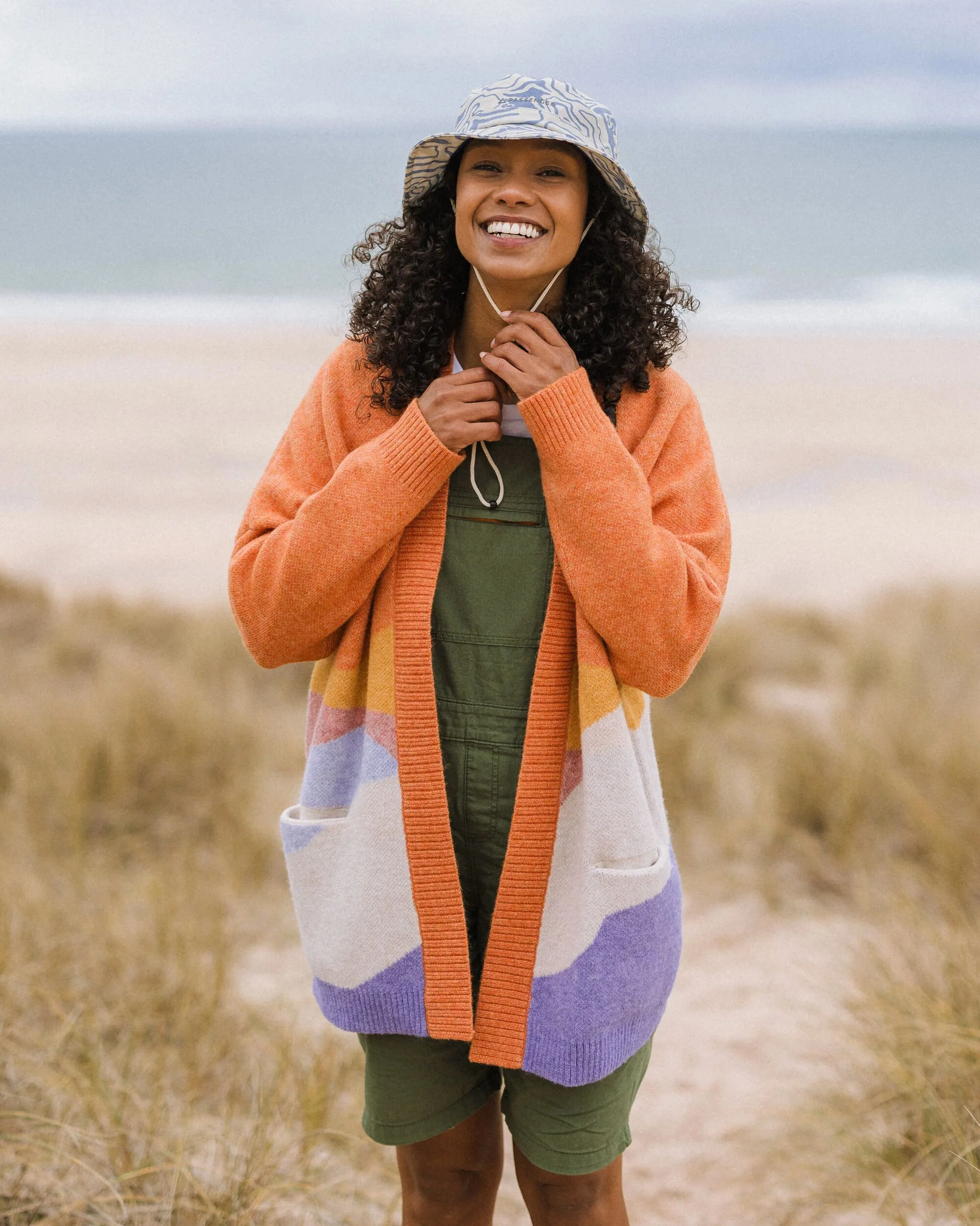 Scenic Long Knitted Cardigan - Scenic Sunrise Orange - Image 5