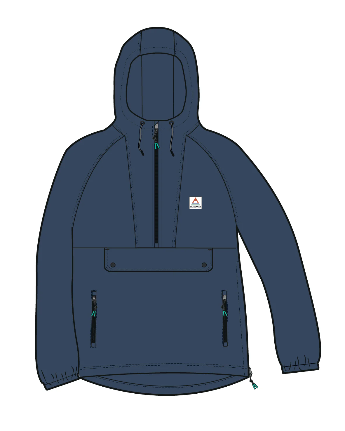 Seek Out Wind Resistant Anorak - Dark Denim - Image 13