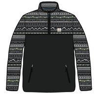 Set Off Polar 1/4 Zip Fleece - Mountain Geo Charcoal - Image 8