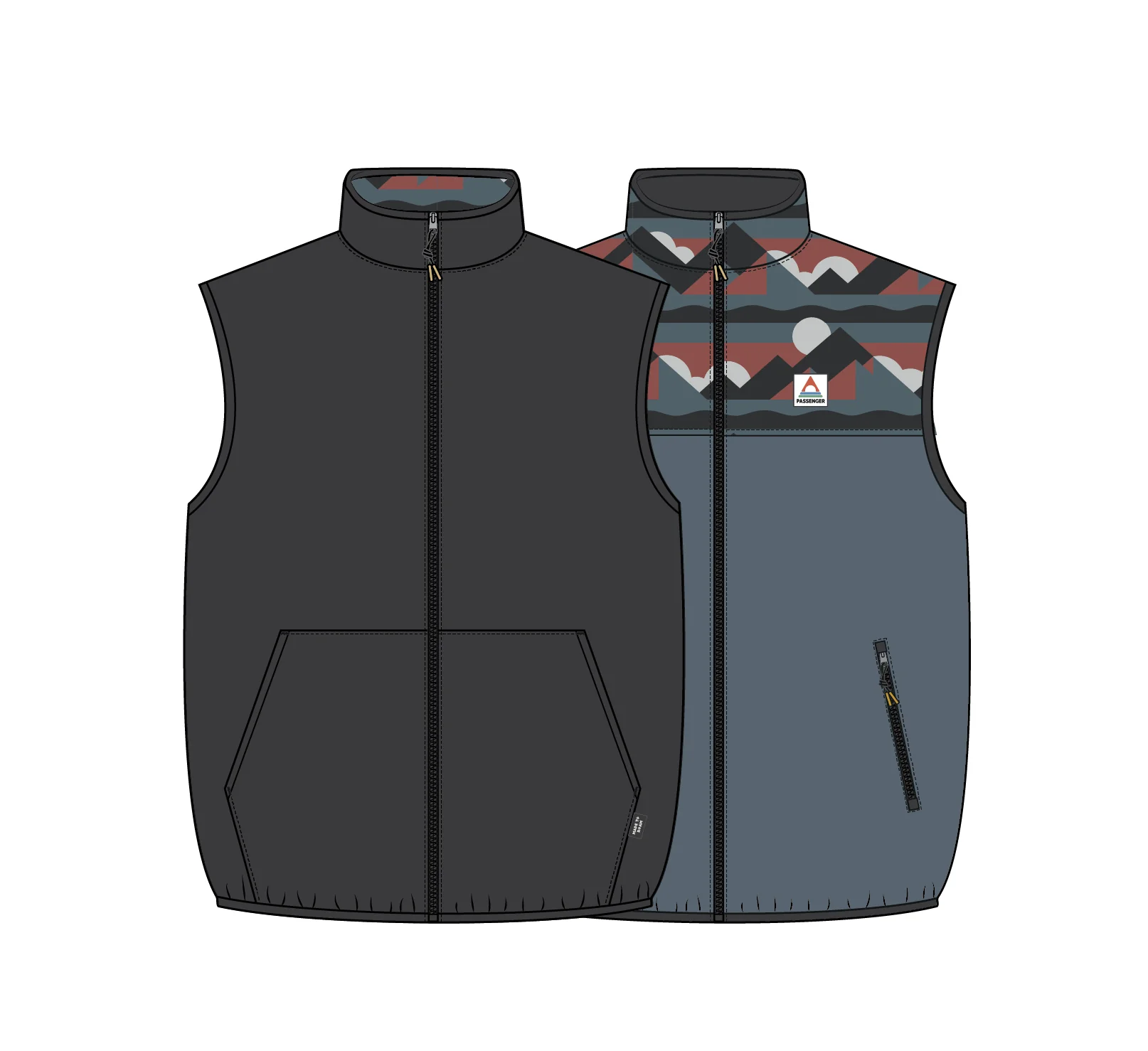 Set Off Reversible Polartec® Fleece Vest - Views Storm Grey - Image 11
