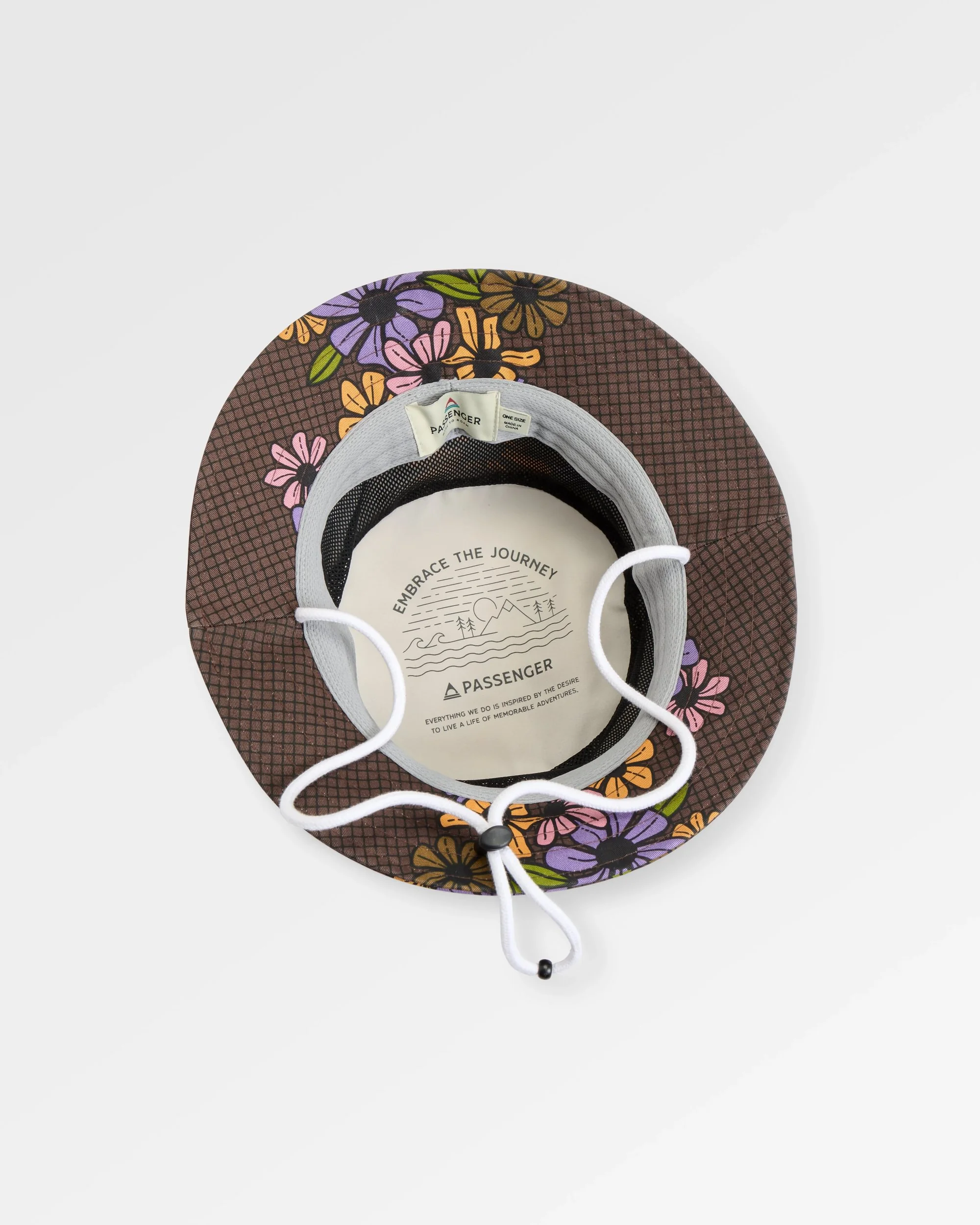 Shaded Bucket Hat - Floral Grid Espresso - Image 4
