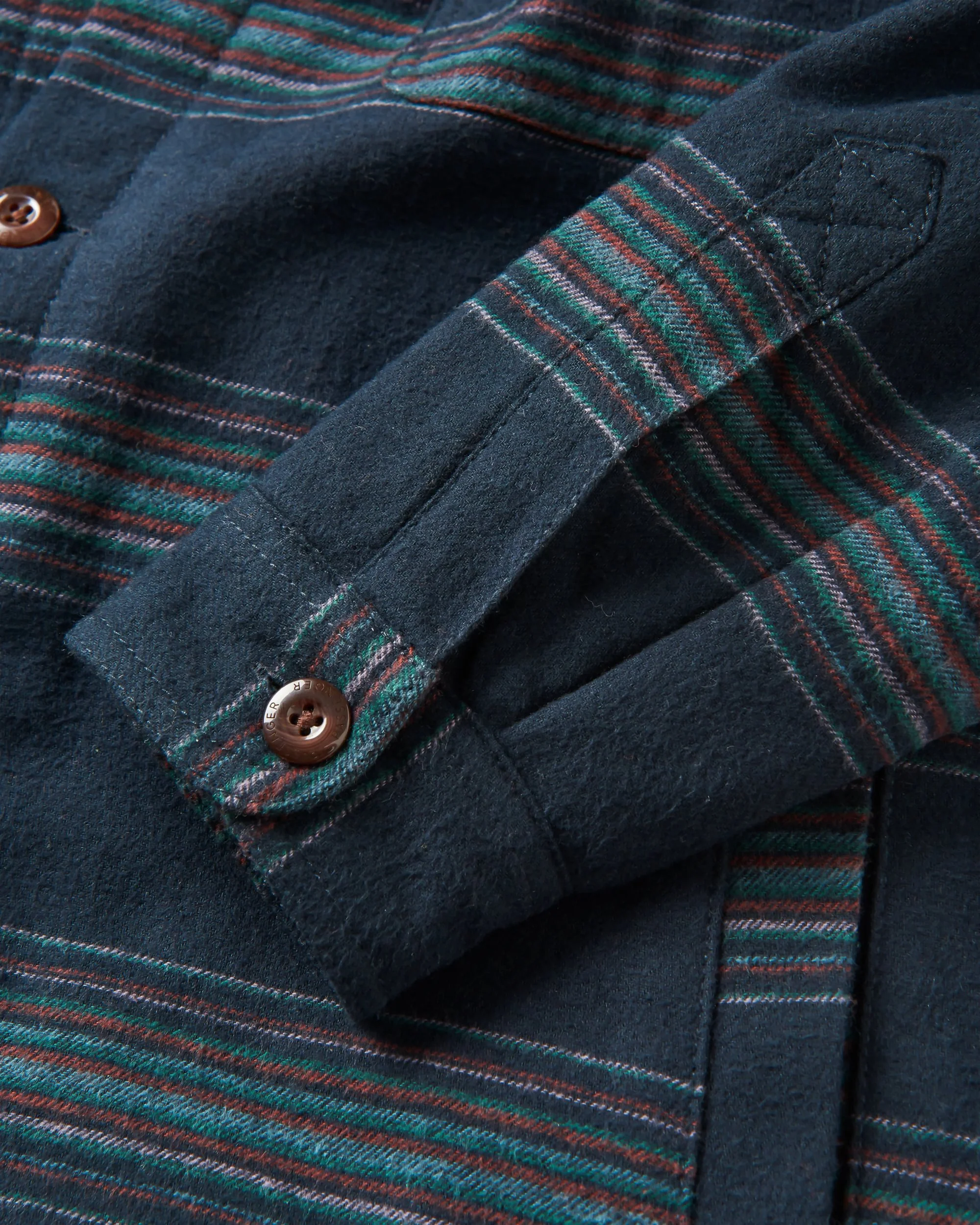 Sherwood Check Hooded Overshirt - Black Stripe - Image 9