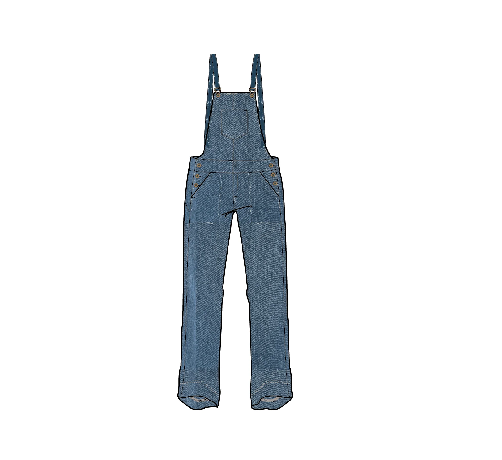 Shuffle Denim Dungarees - Denim Blue - Image 13