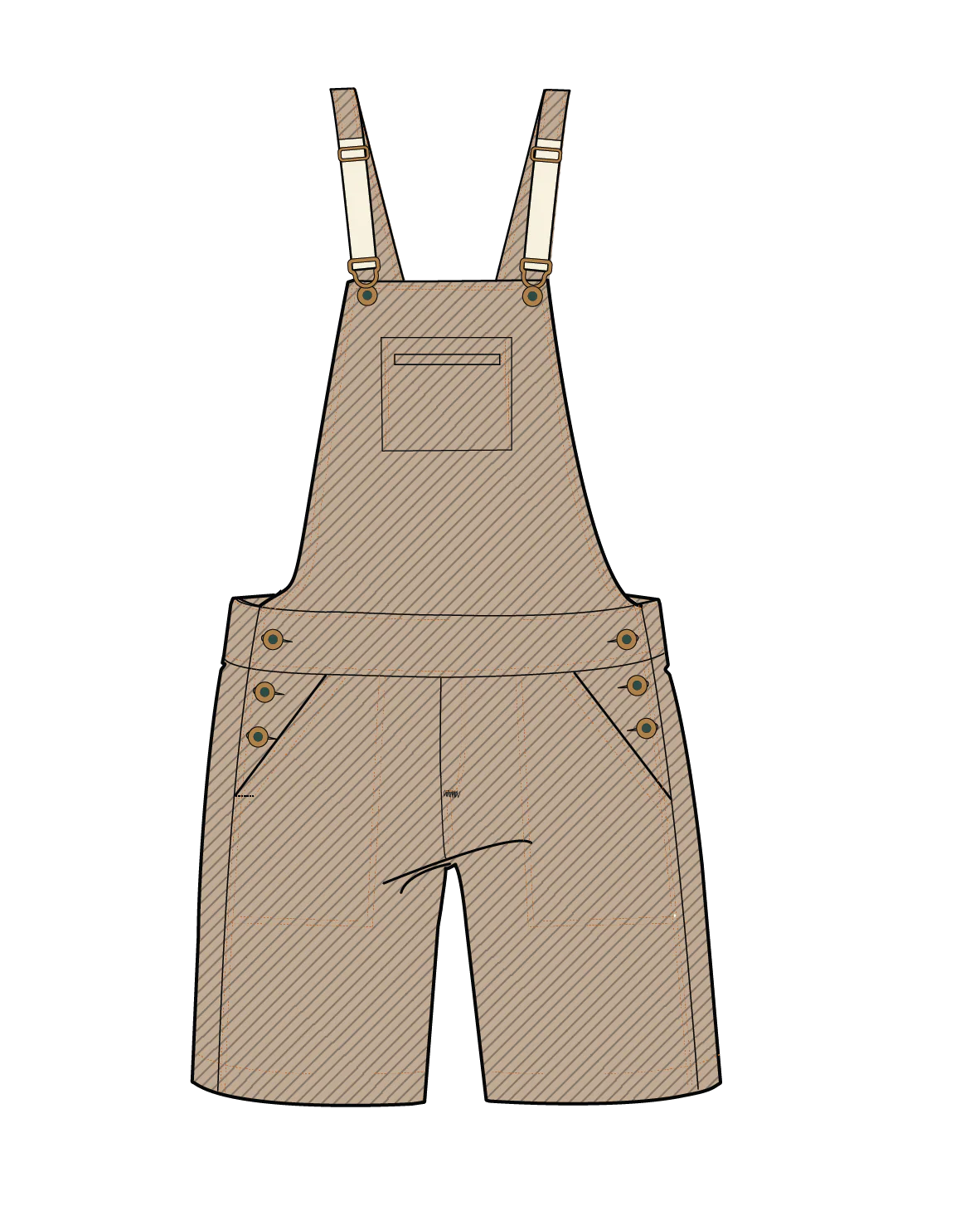 Shuffle Light Short Dungarees - Elmwood - Image 13