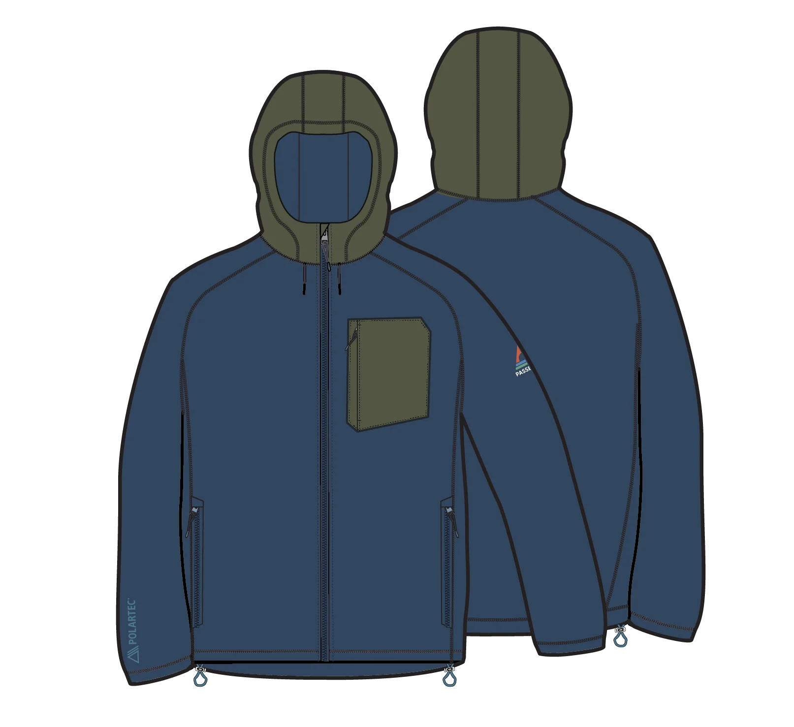 Sierrascape Men's PolartecĀ® Fleece Hoodie - Dark Denim - Image 10