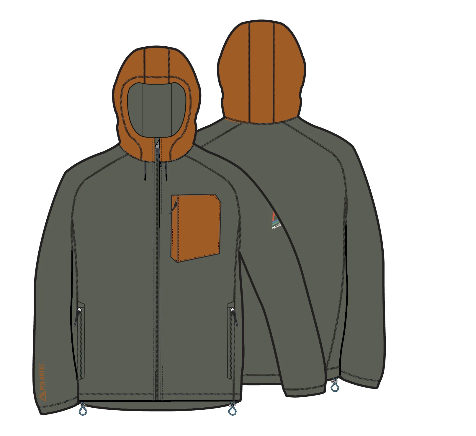 Sierrascape Men's PolartecĀ® Fleece Hoodie - Dusty Olive - Image 12