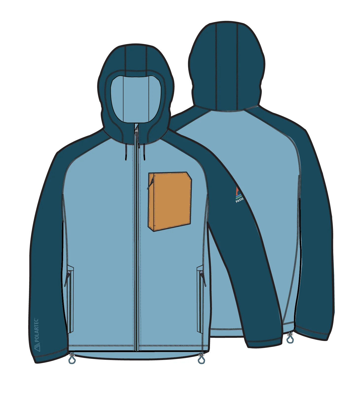 Sierrascape Women's PolartecĀ® Fleece Hoodie - Retro Blue/Tidal Blue - Image 12