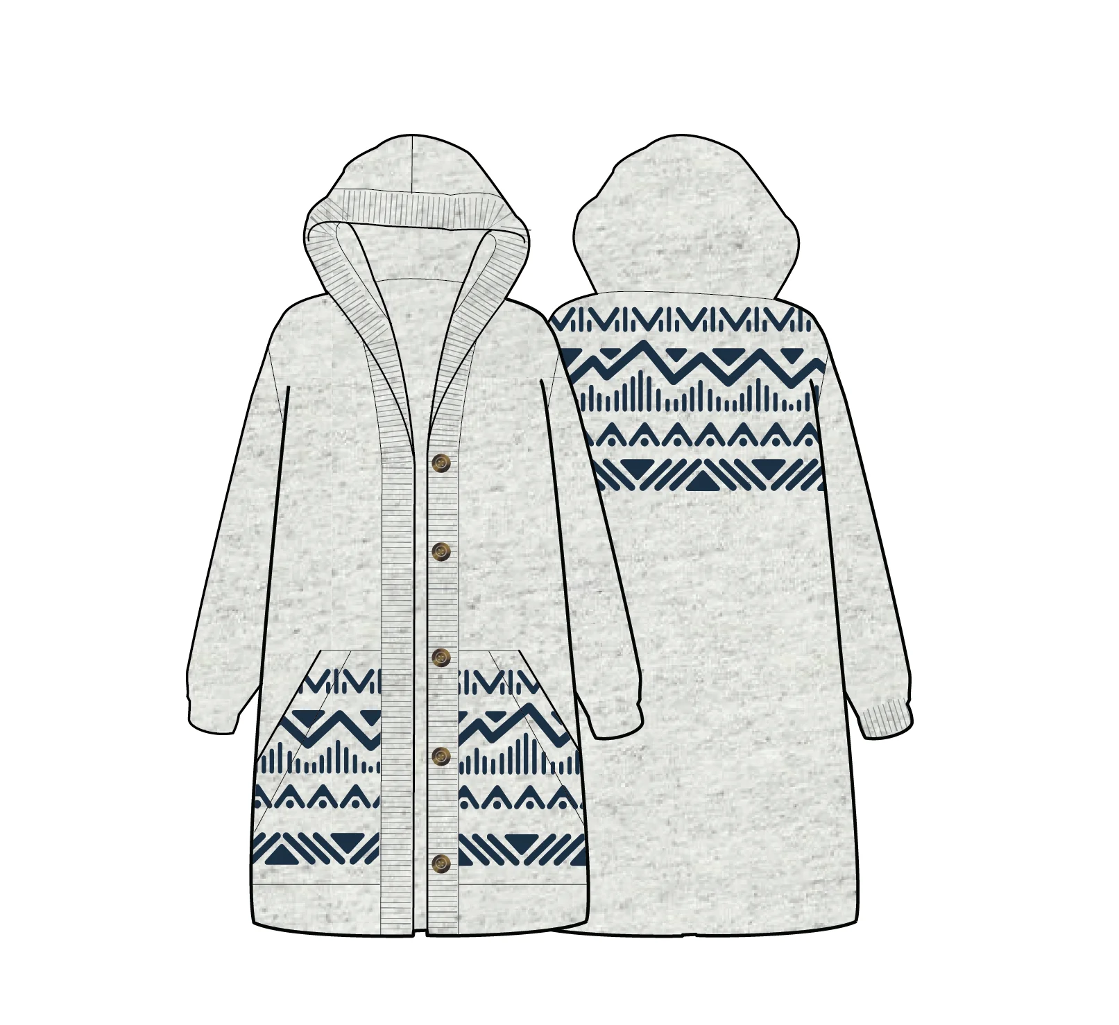Snoozle Knitted Hooded Cardigan - Oatmeal - Image 12