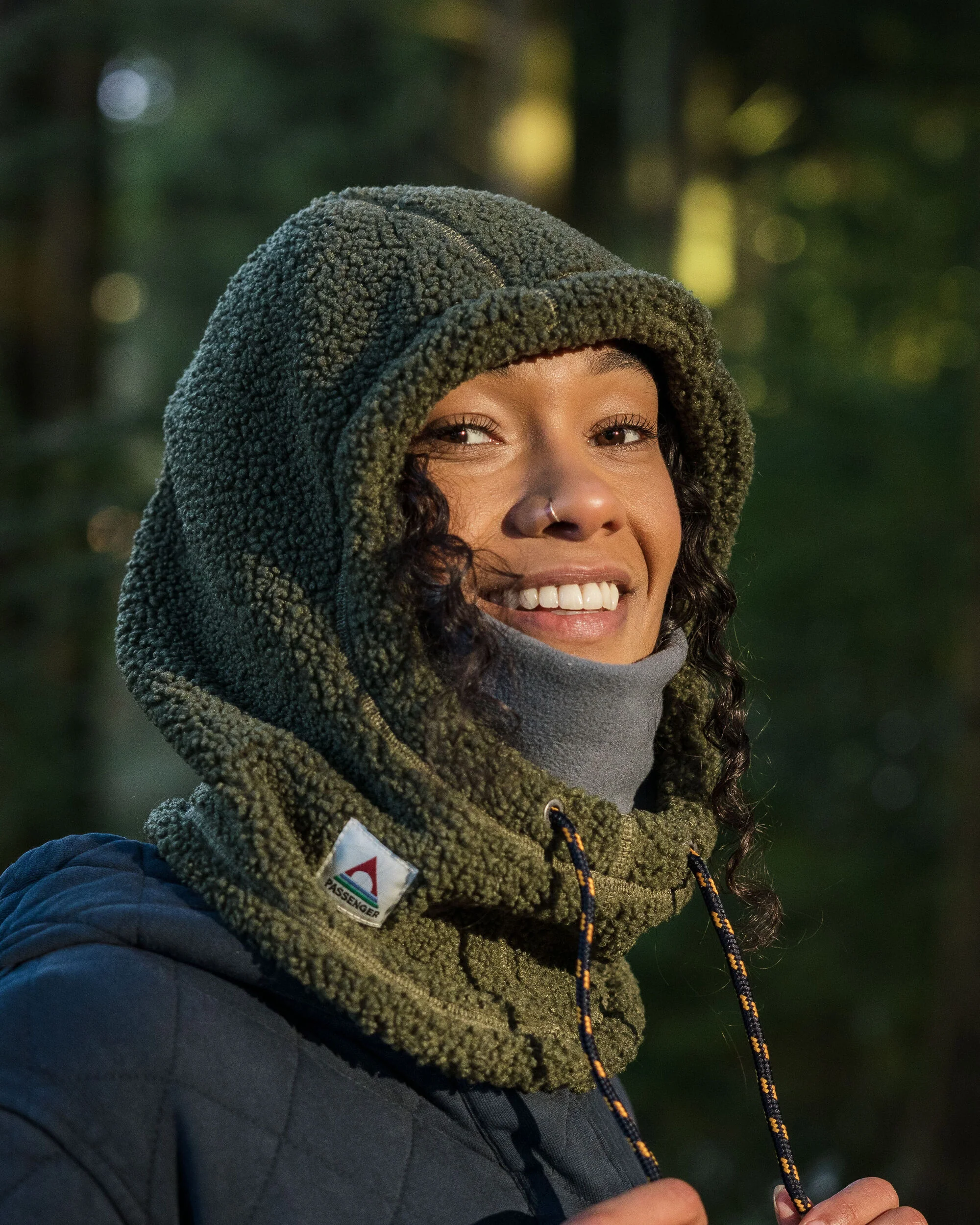 Snowdrift Fleece Hood - Khaki - Image 2