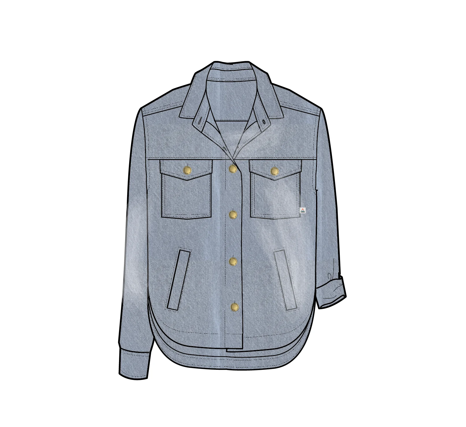 Stella Denim LS Shirt - Light Wash Denim - Image 10