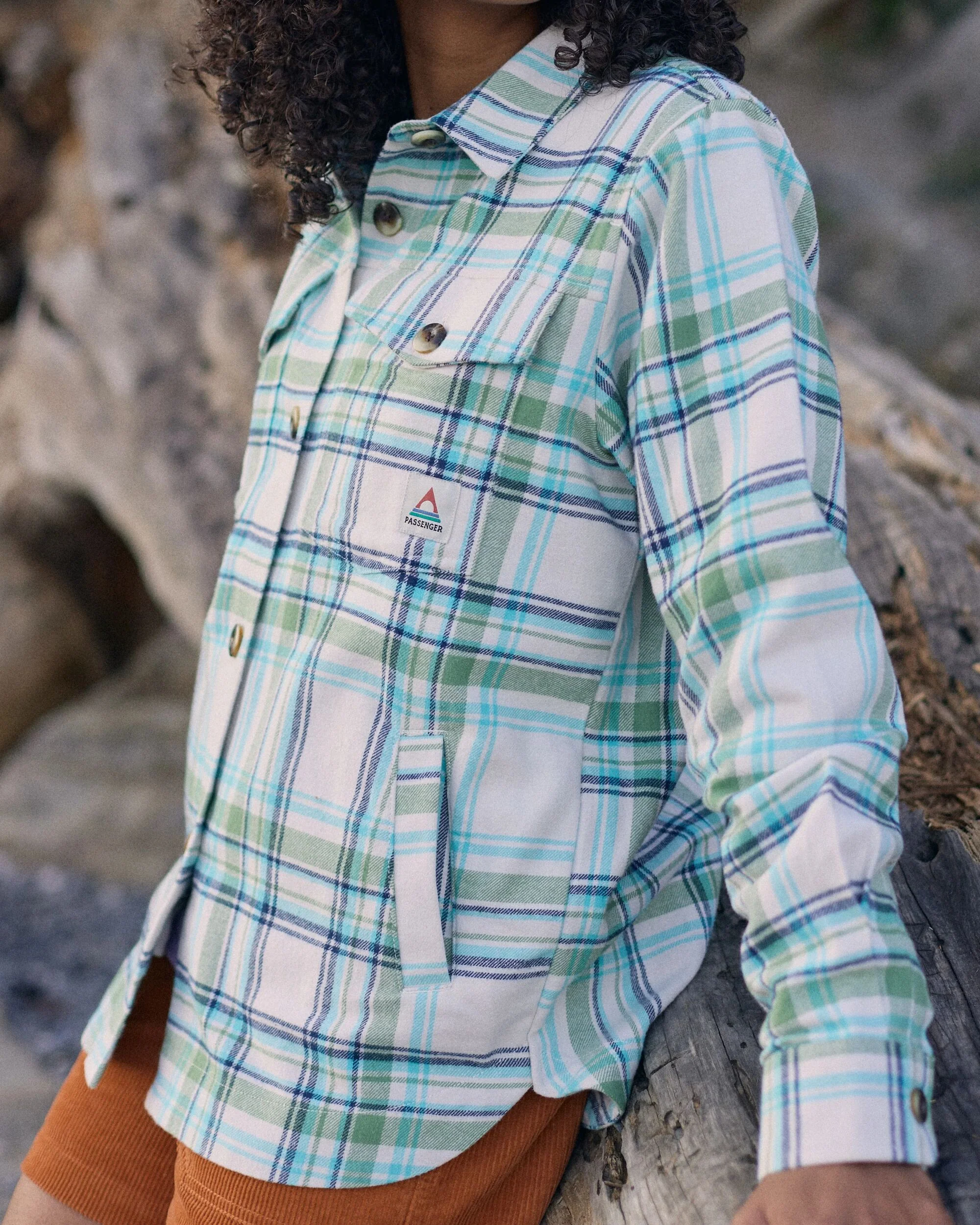 Stella LS Shirt - Vintage White/Stem Green Check - Image 4