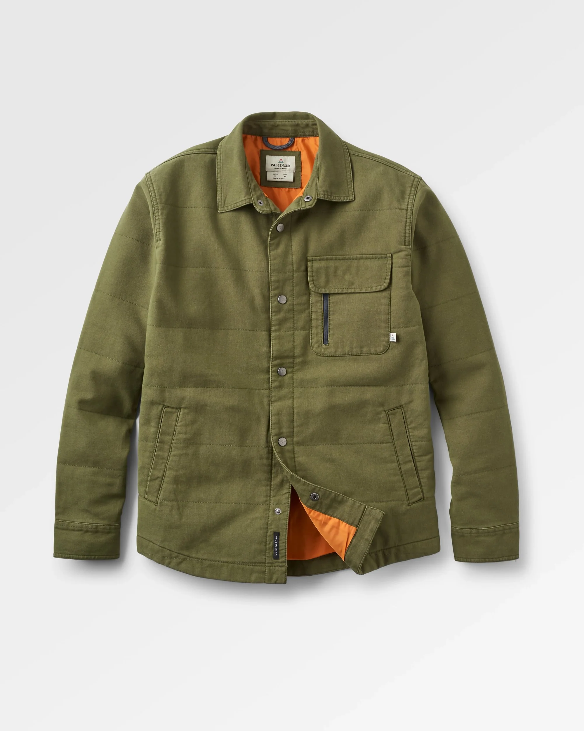 Taranaki Canvas Quilted Overshirt - Khaki - Image 2