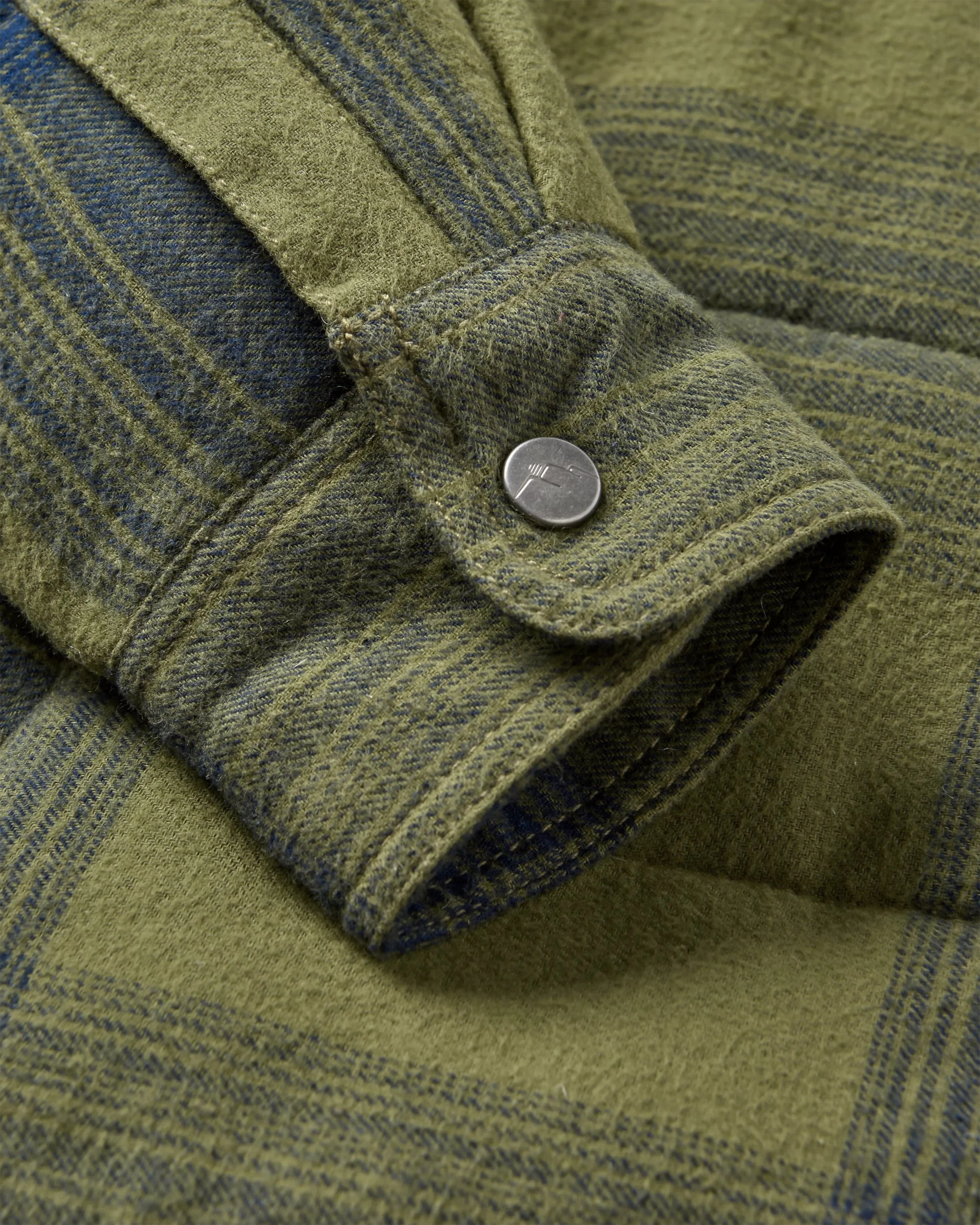 Taranaki Quilted Overshirt - Navy/Khaki Check - Image 10