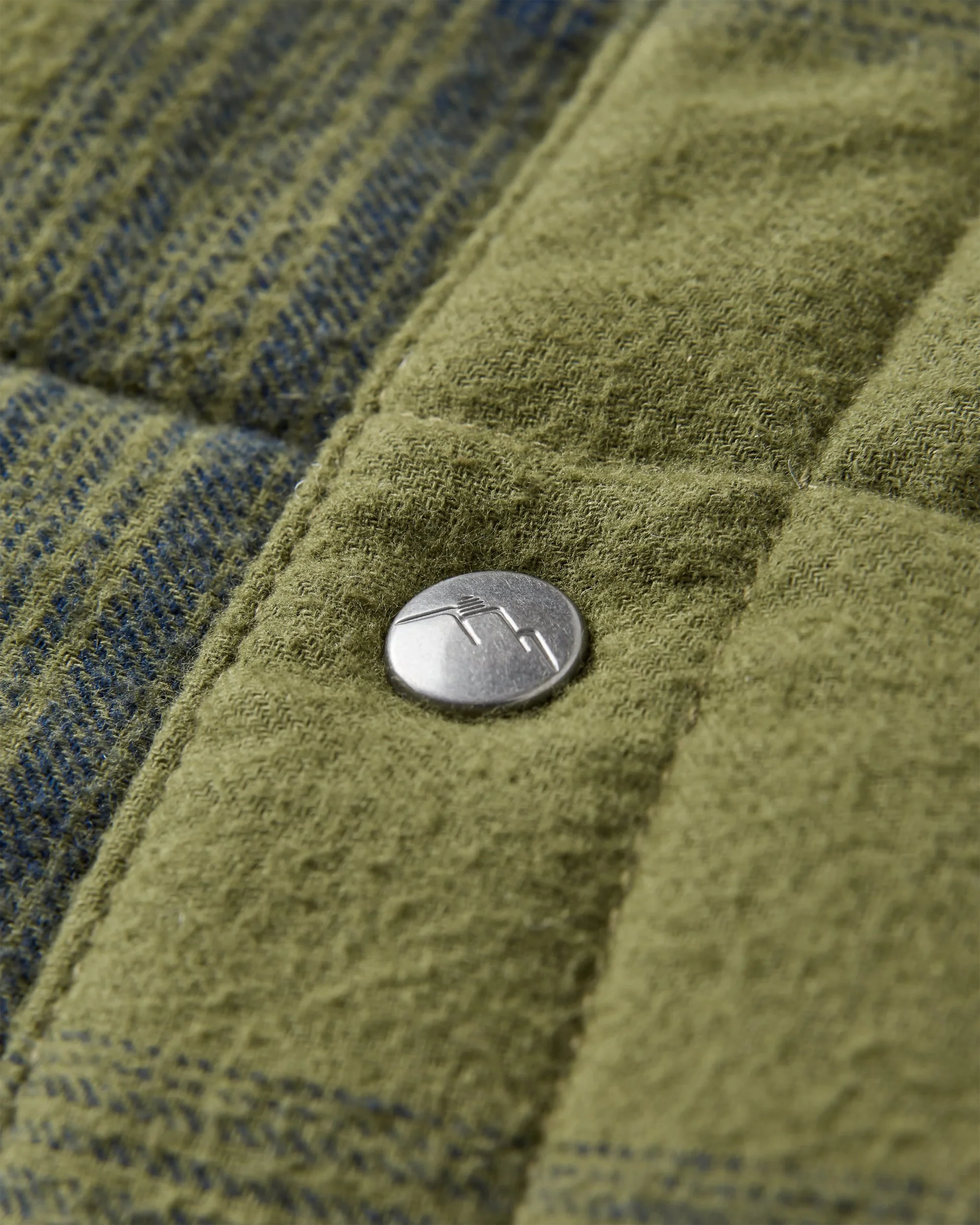 Taranaki Quilted Overshirt - Navy/Khaki Check - Image 6