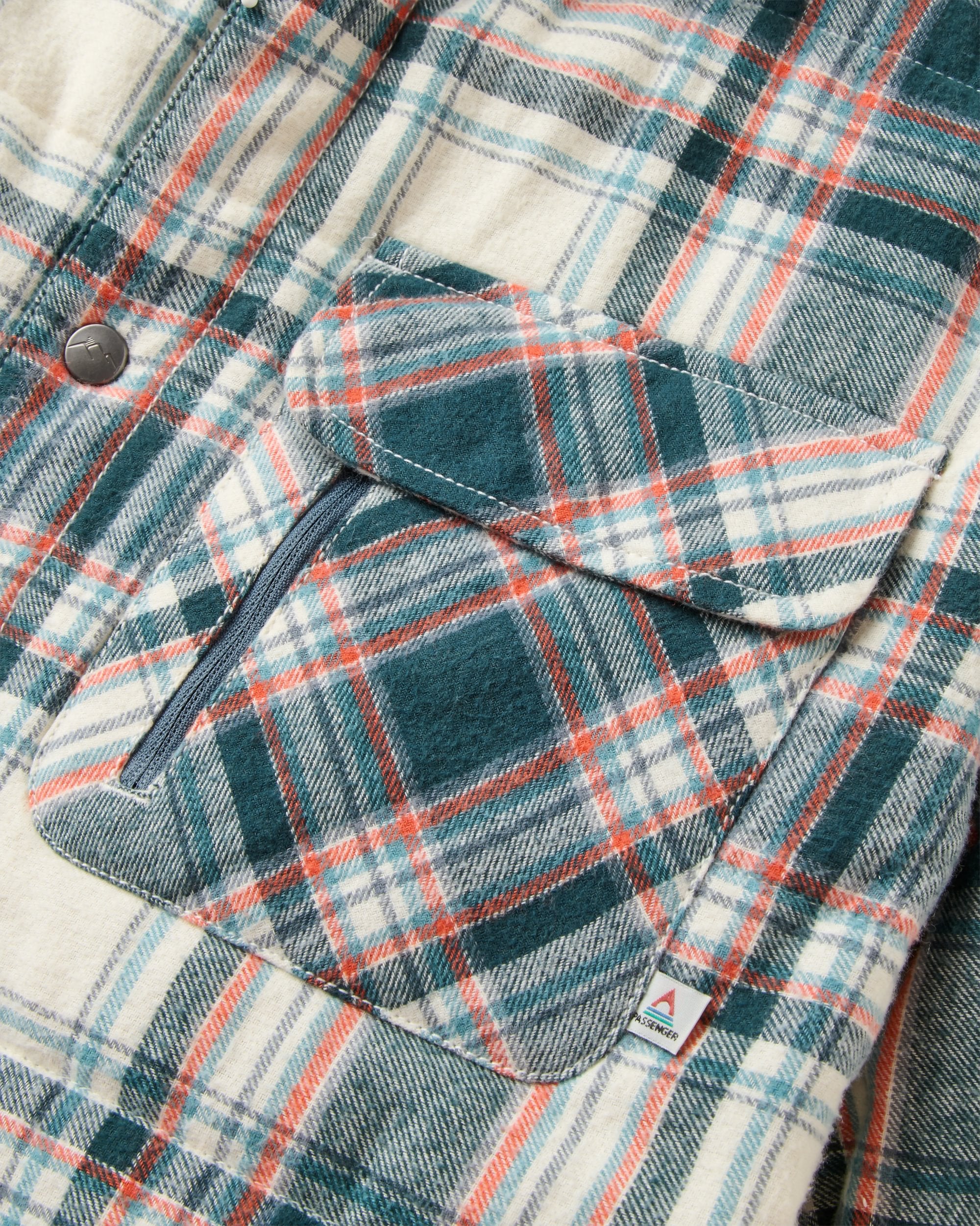 Taranaki Quilted Overshirt - Off White/Dark Fern Check - Image 2