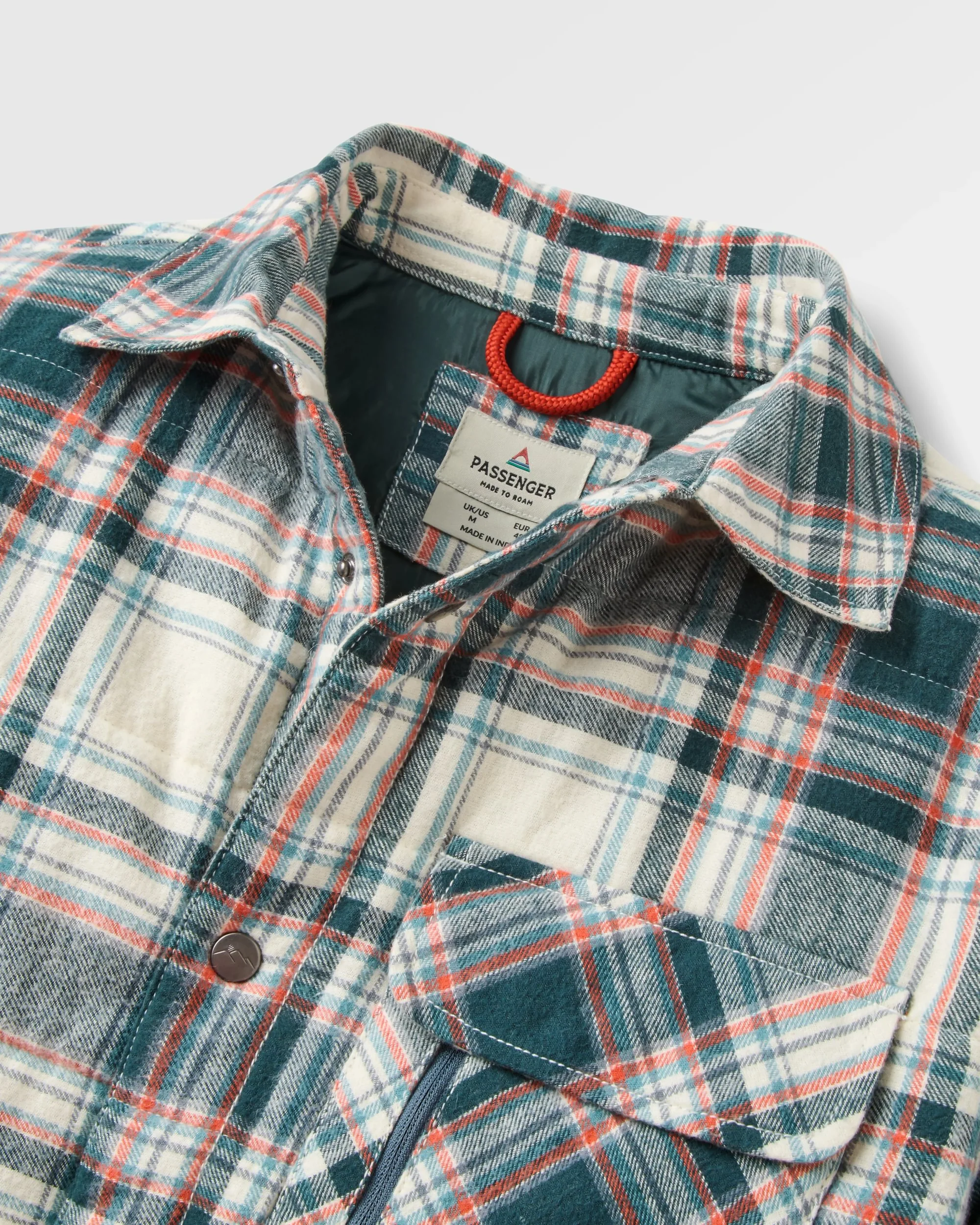 Taranaki Quilted Overshirt - Off White/Dark Fern Check - Image 5
