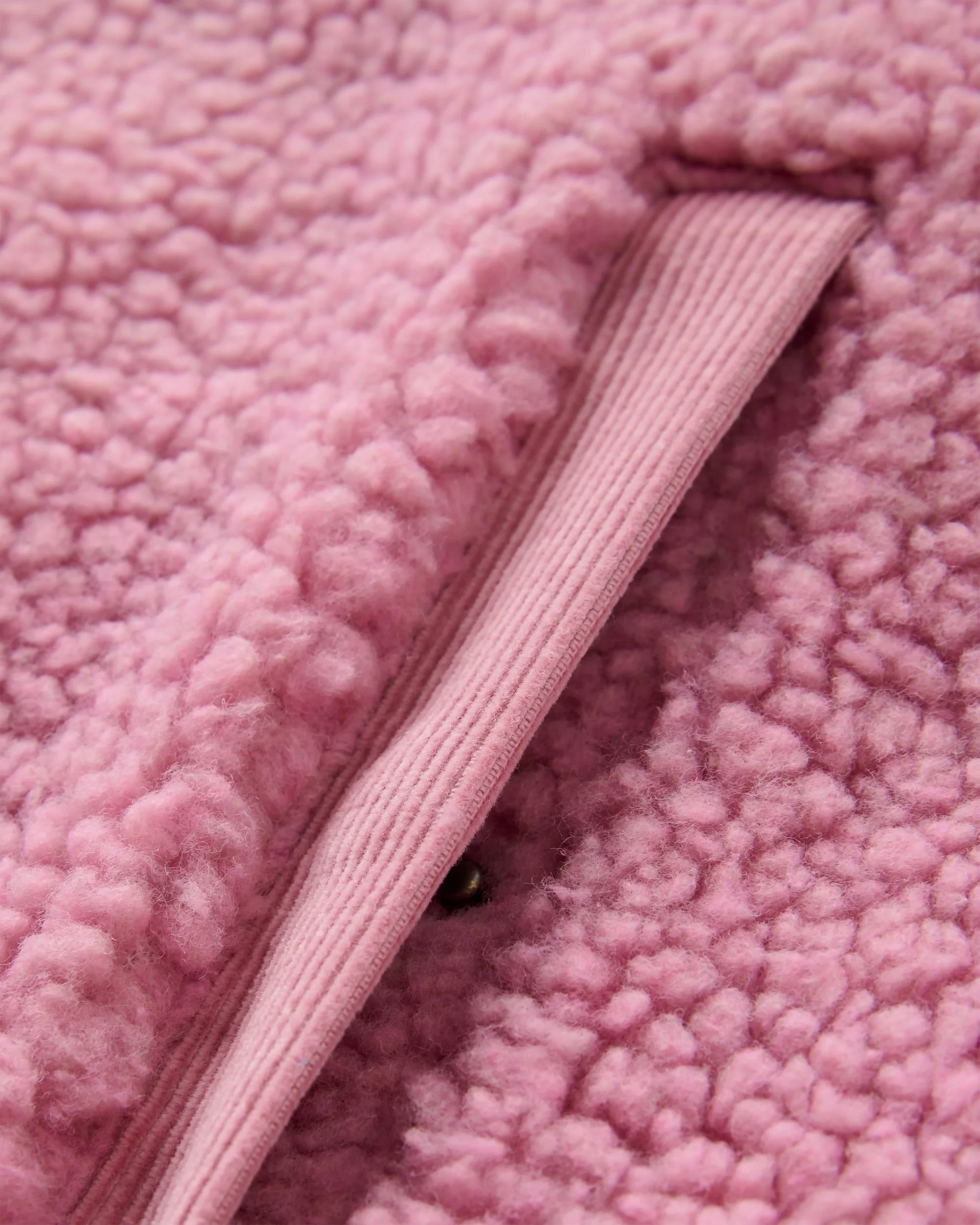Tawny Collarless Deep-Pile Sherpa Gilet - Pink Haze - Image 10