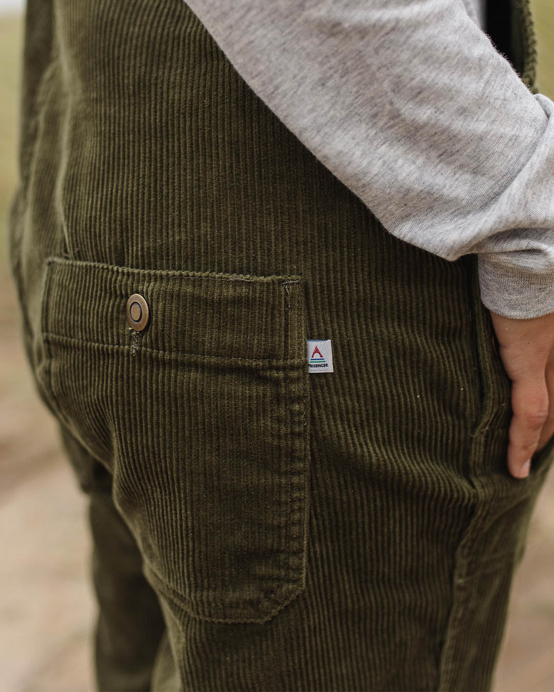 Tiaga Cord Dungarees - Khaki - Image 4