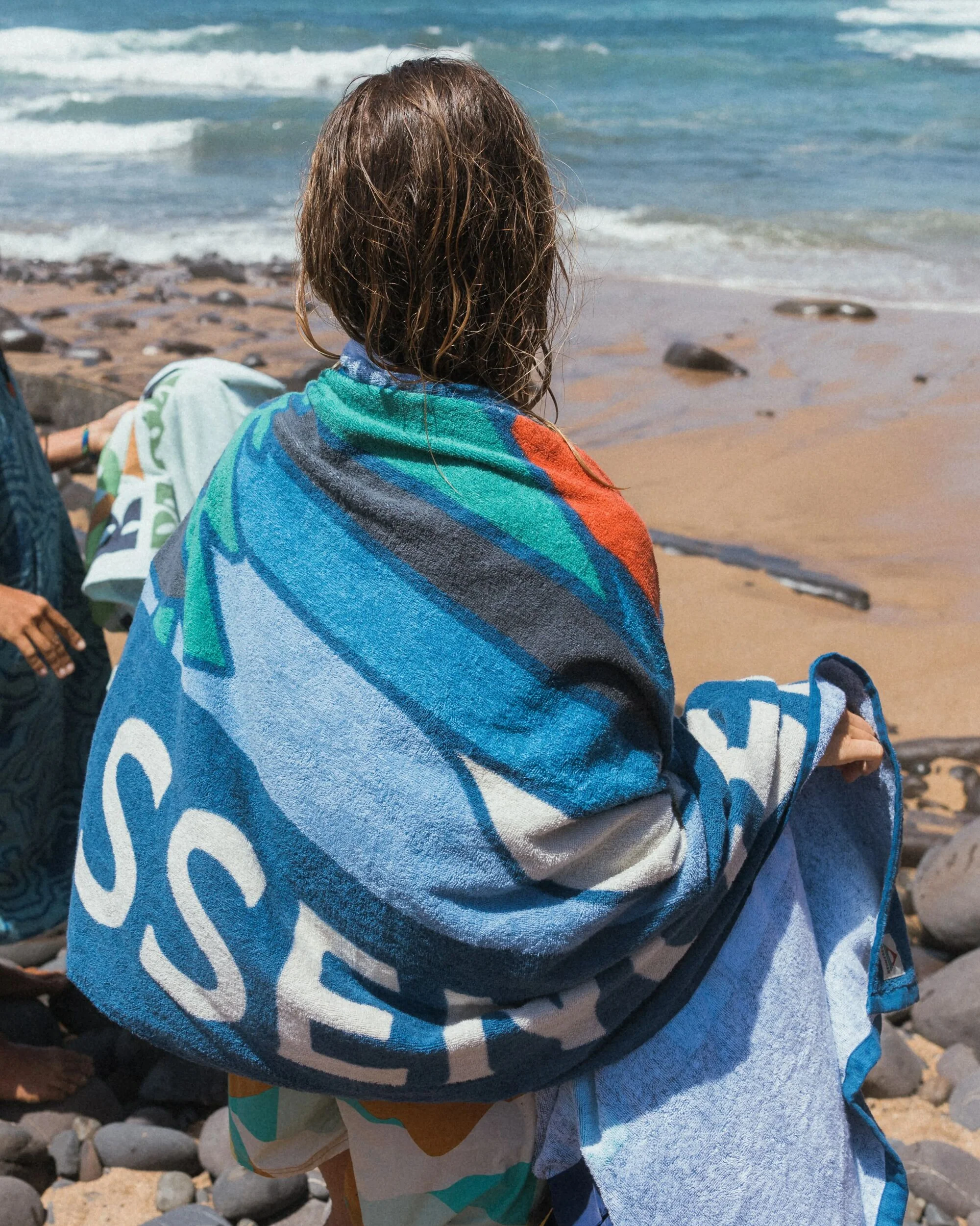Tideline Organic Cotton Beach Towel - Dark Denim - Image 2