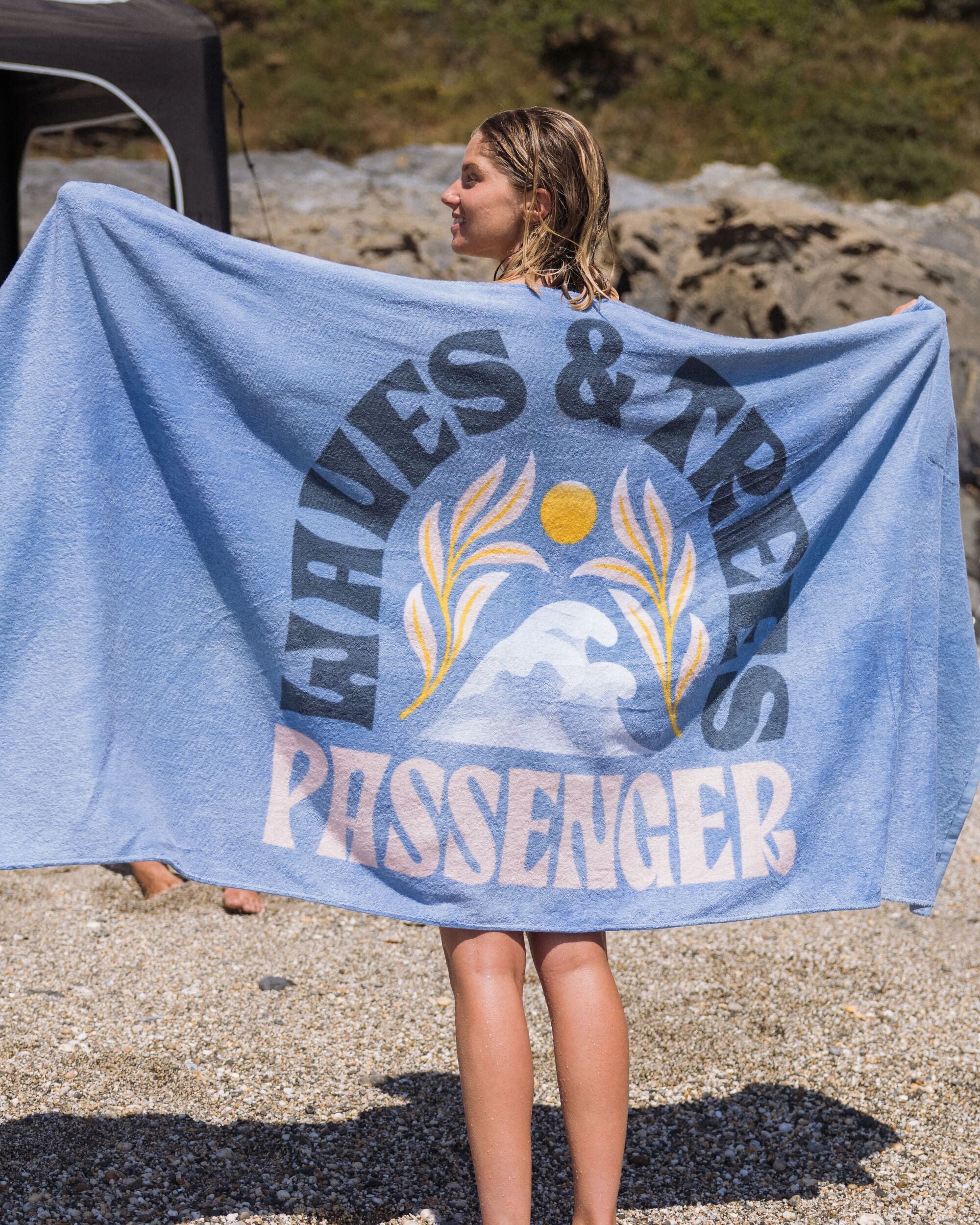 Tideline Organic Cotton Beach Towel - Faded Denim