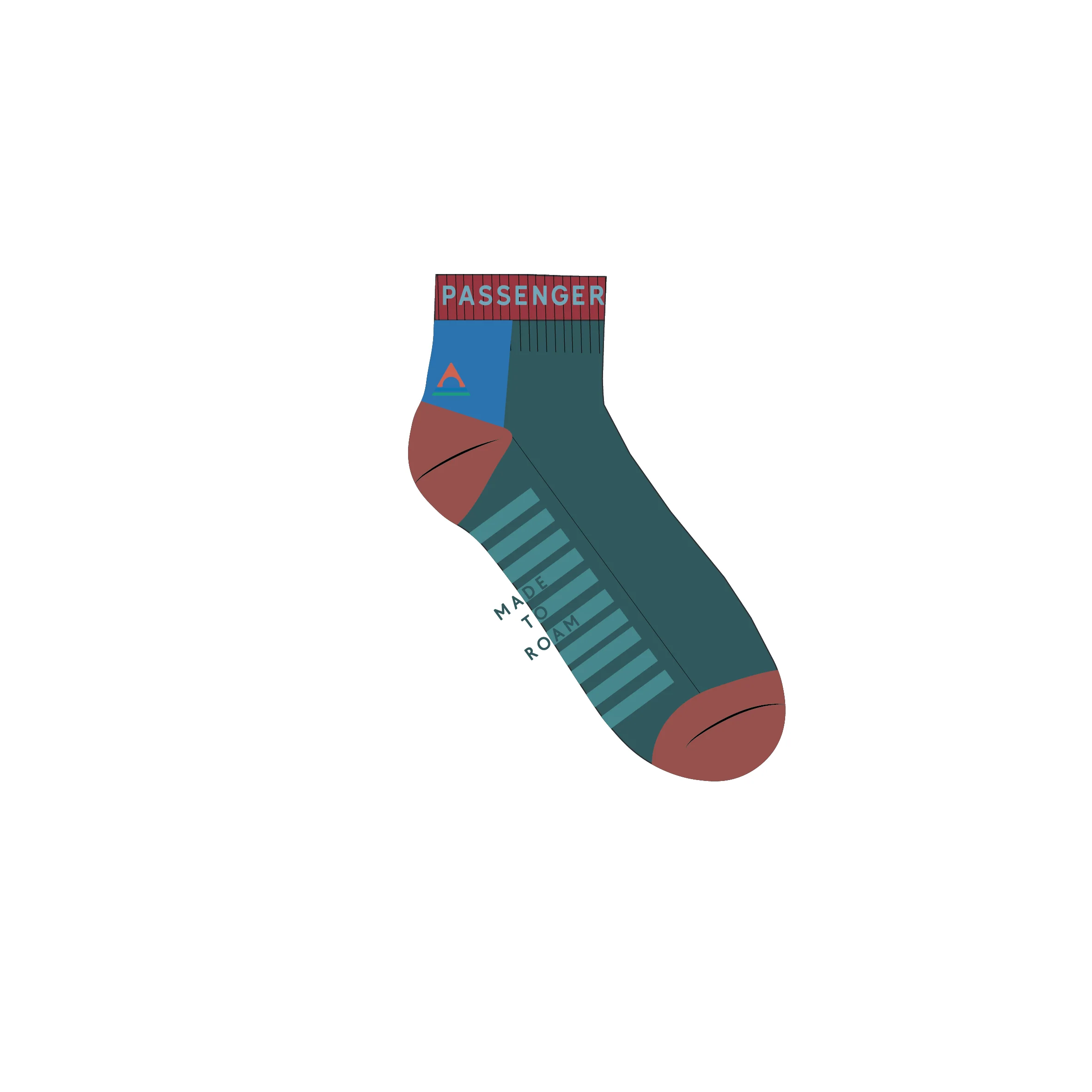 Tillamock Merino Active Quarter Sock - Mediterranean - Image 5