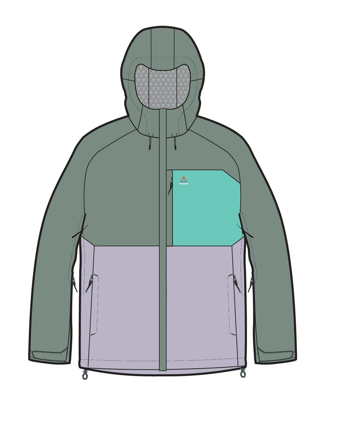 Trailscape Women's Waterproof Jacket - Pistachio/Lilac Mist/Aqua - Image 11