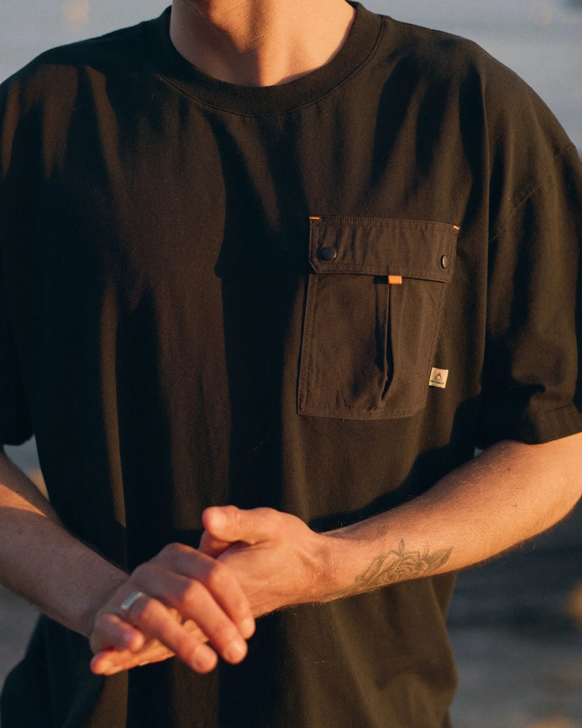Travel Pocket Relaxed Fit T-Shirt - Black - Image 3
