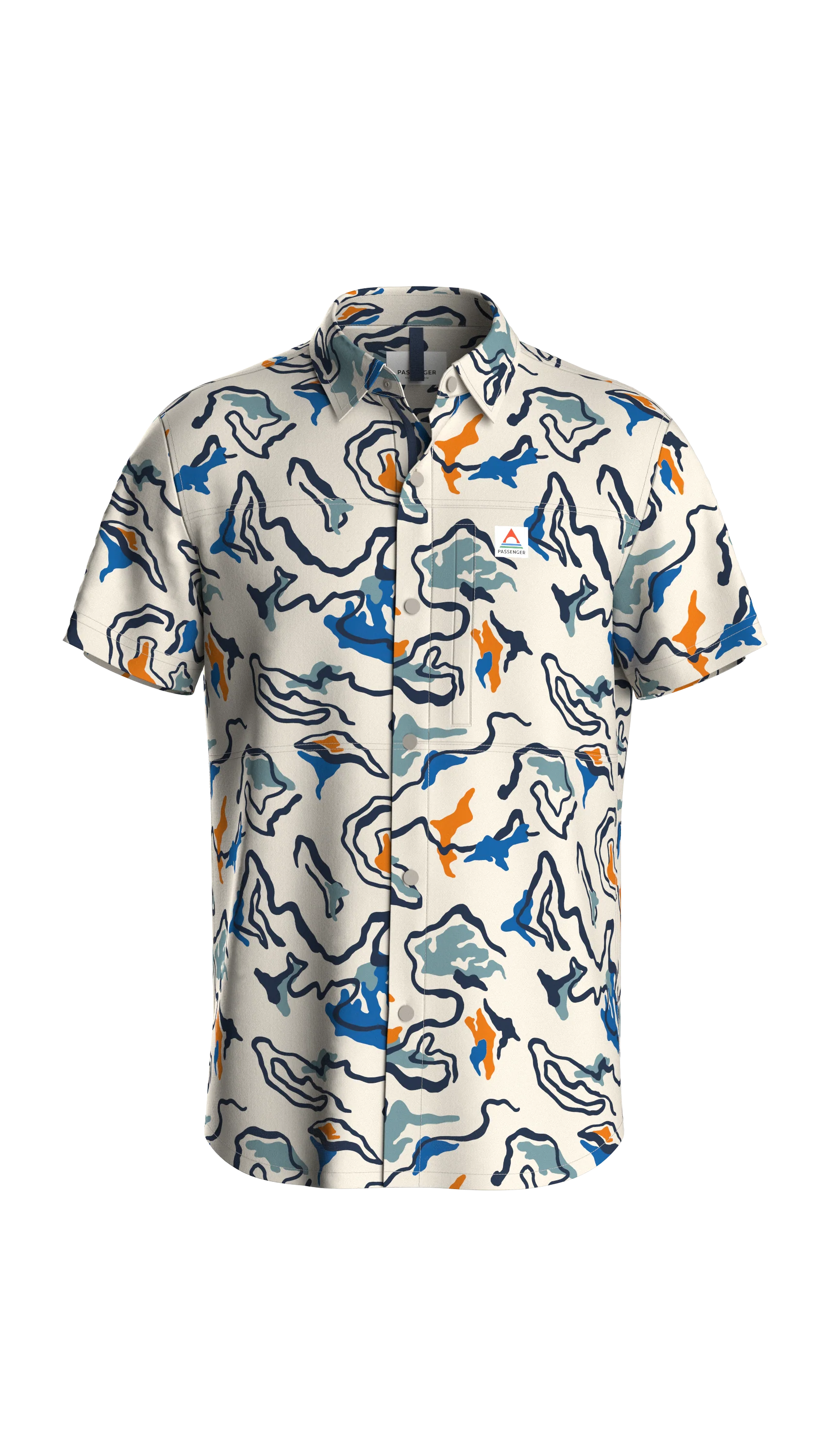 Traveller Short Sleeve Stretch Shirt - Abstract Strata Multi - Image 11