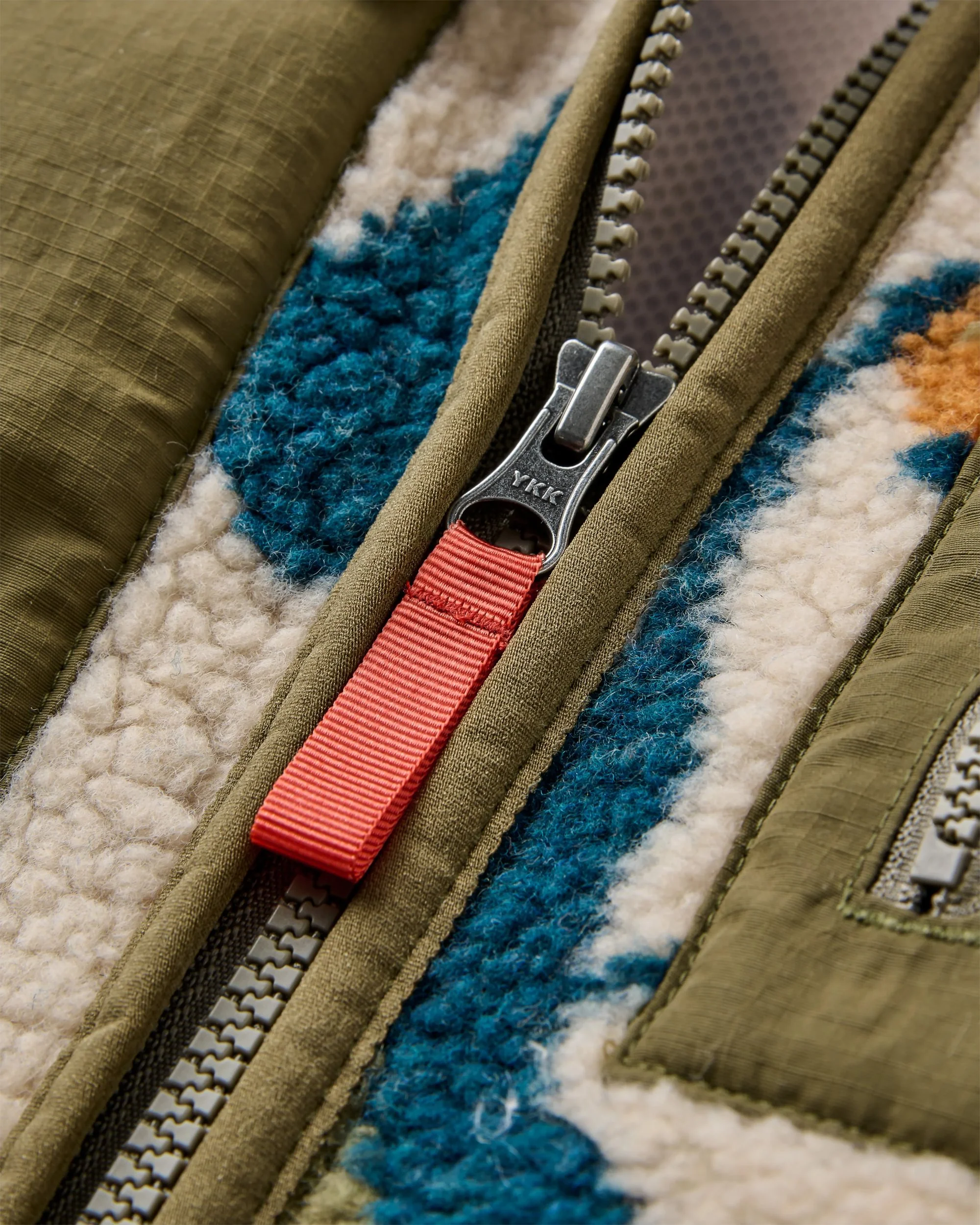 Valiant Deep Pile Fleece - Abstract Trails Pebble Grey - Image 7