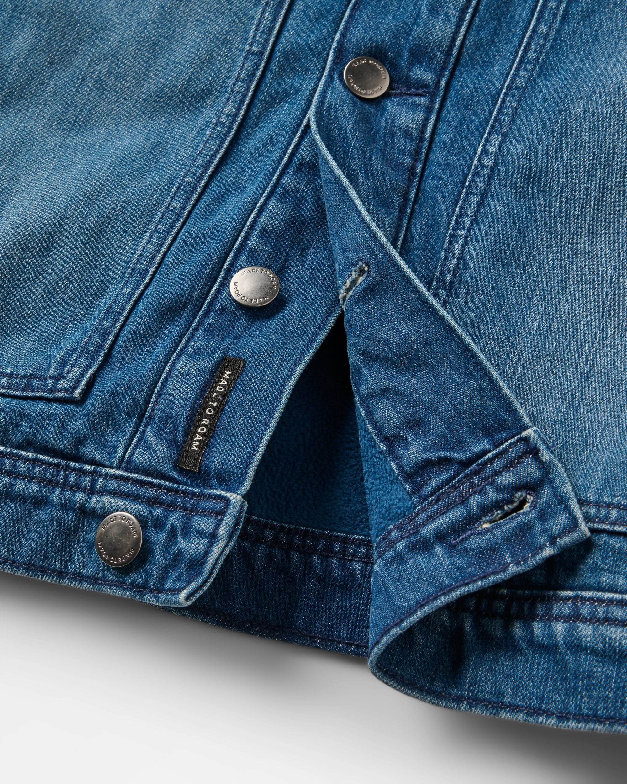Vantage Lined Denim Jacket - Mid Wash Denim - Image 8