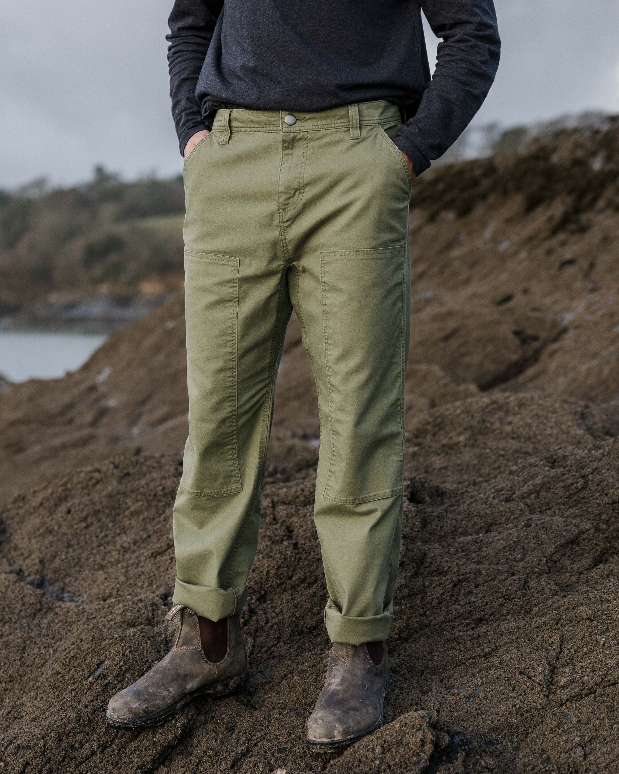 Vantage Organic Cotton Canvas Trouser - Khaki - Image 3