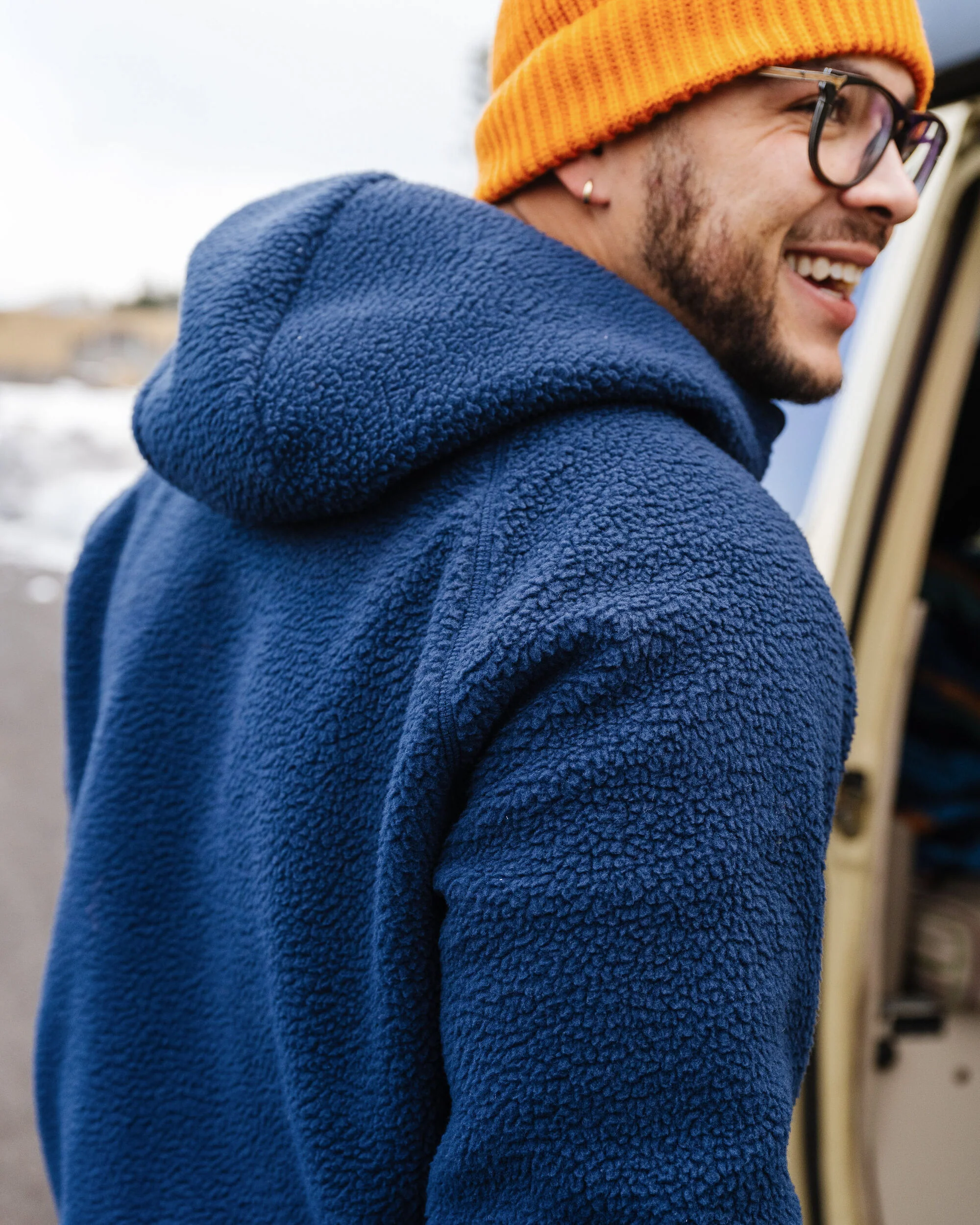 Ventura 1/2 Zip Sherpa Fleece - Rich Navy - Image 4