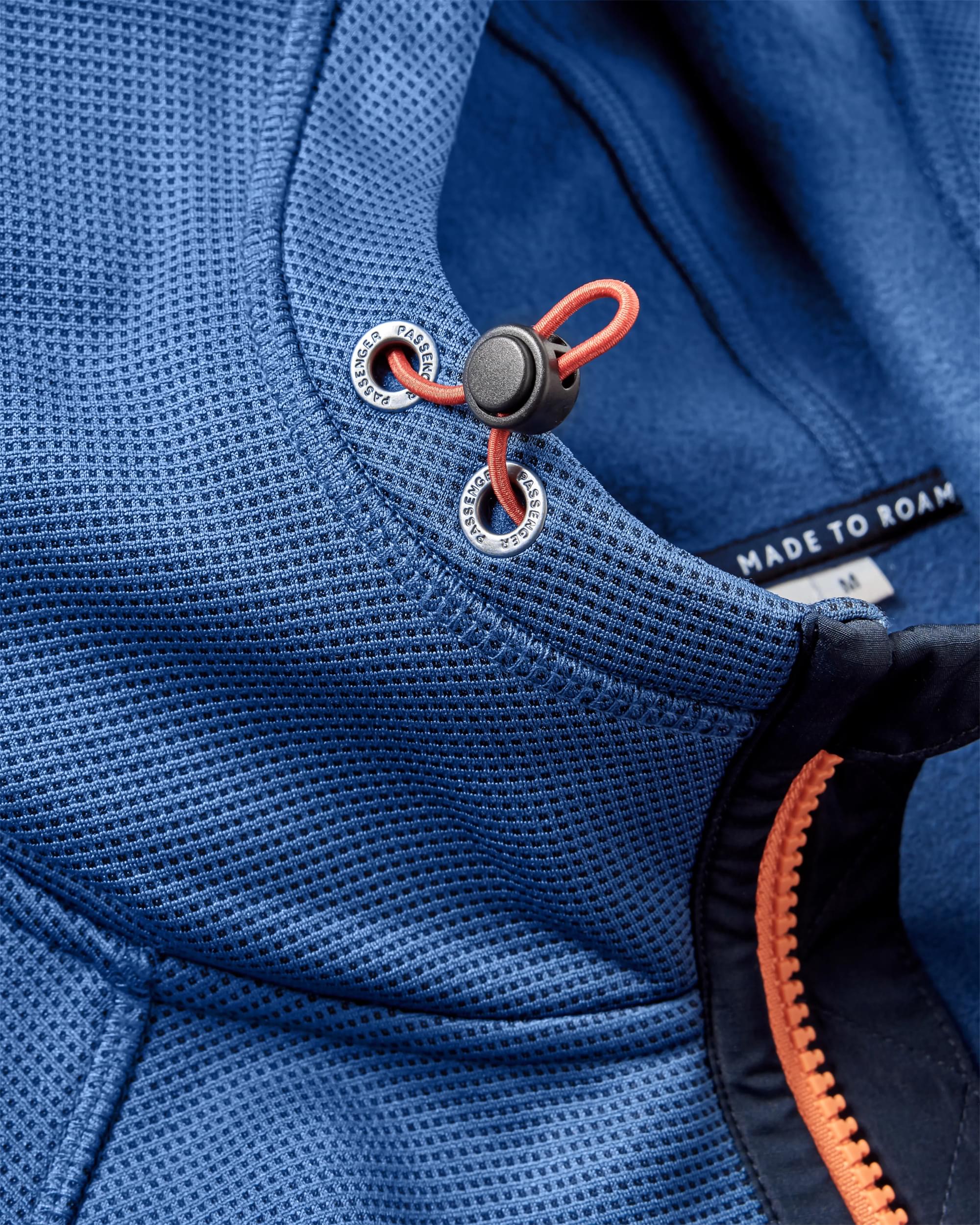 Vertical Full Zip Hooded Fleece - Dark Denim - Image 9