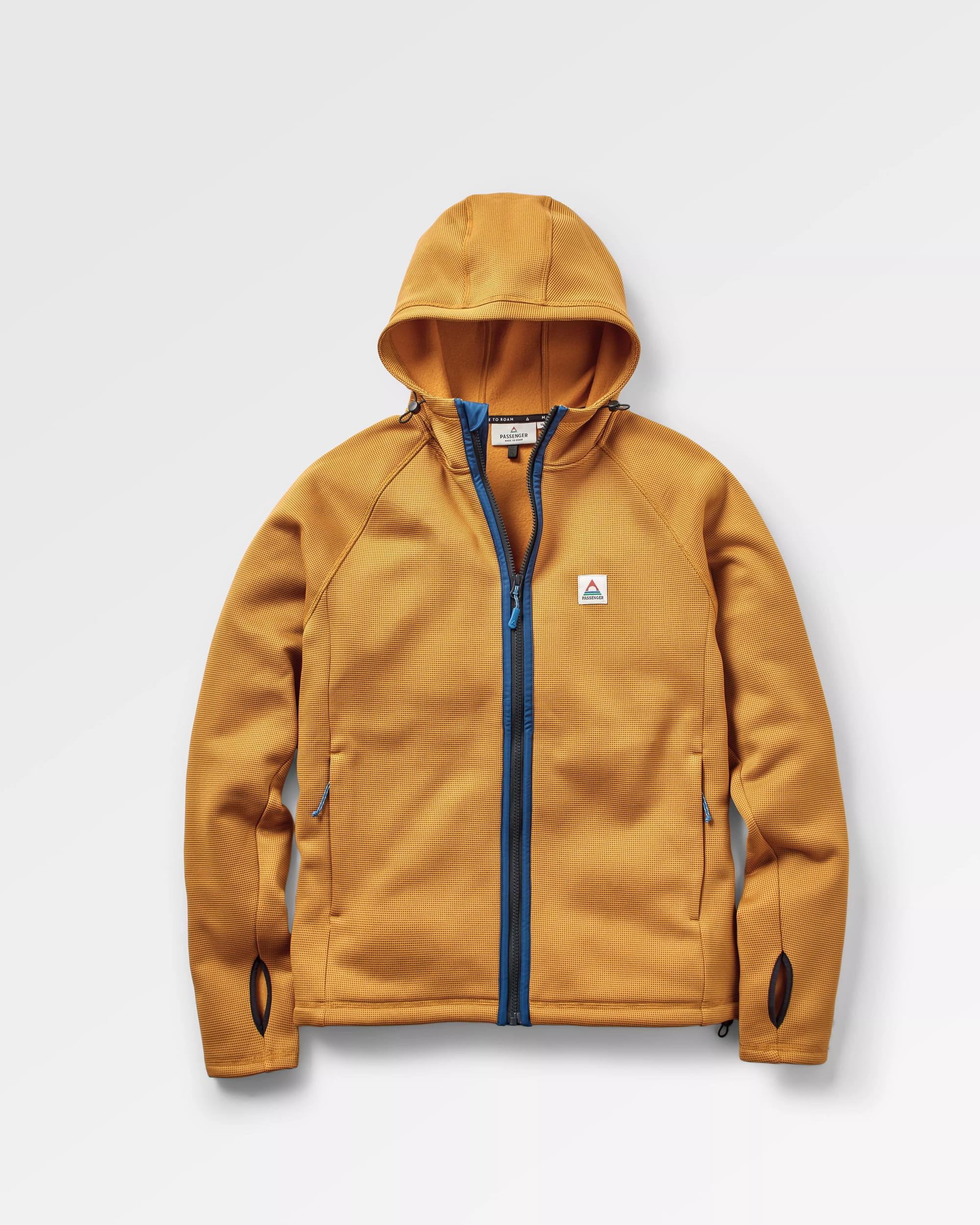 Vertical Full Zip Hooded Fleece - Dusty Ochre