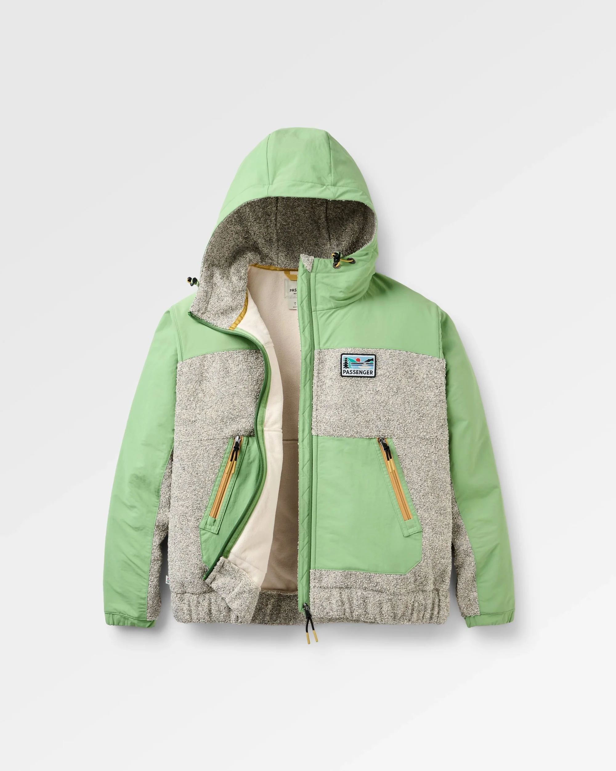 Warming Full Zip Windproof Fleece - Stem Green/Oat - Image 2