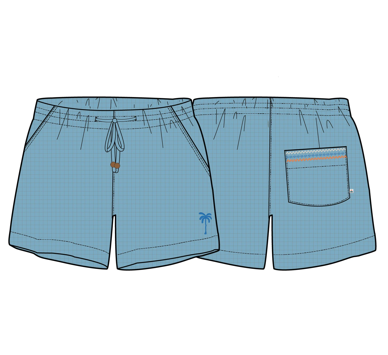 Waveney Short - Retro Blue - Image 11