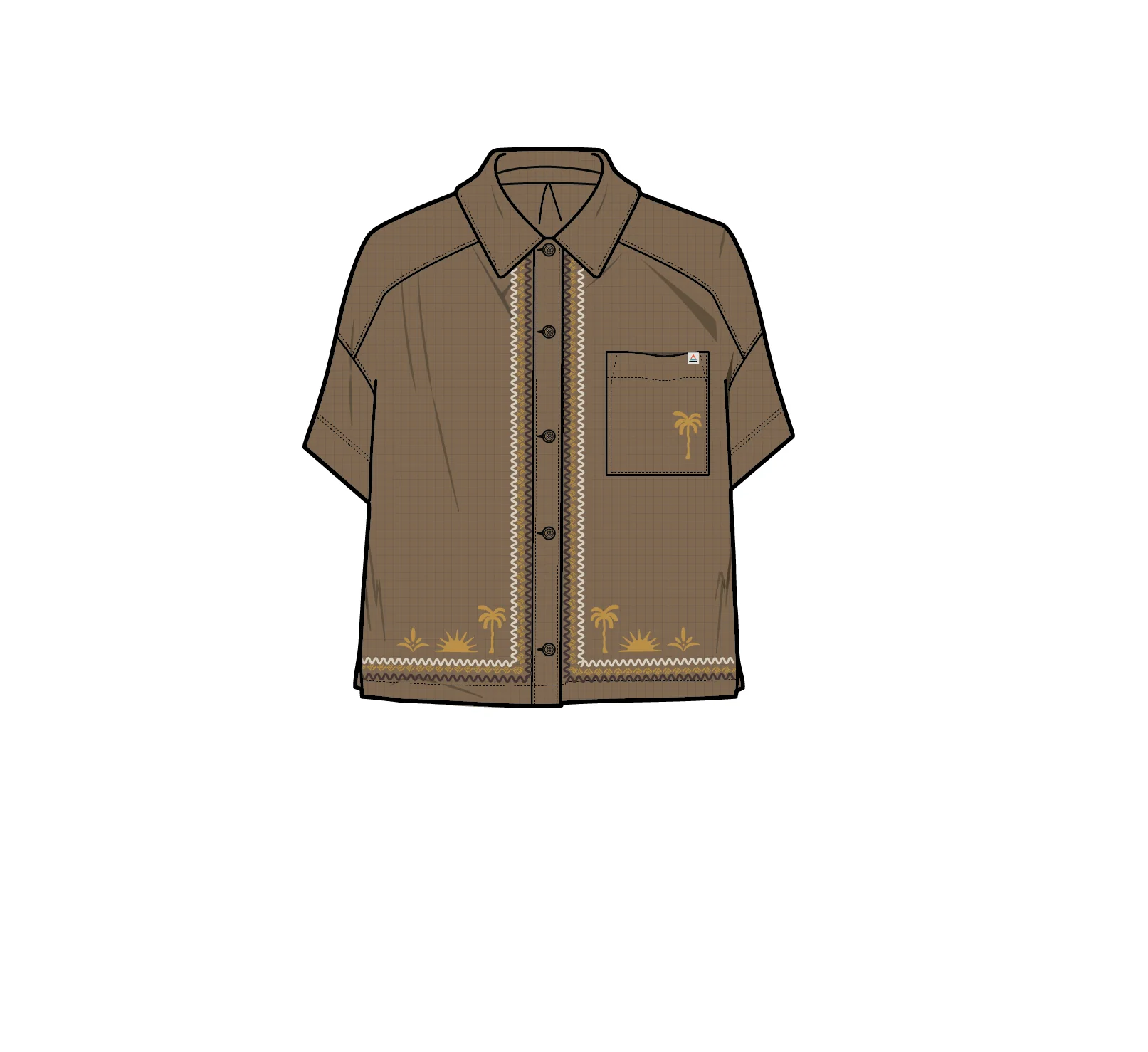 Waveney Short Sleeve Shirt - Caramel Brown - Image 13