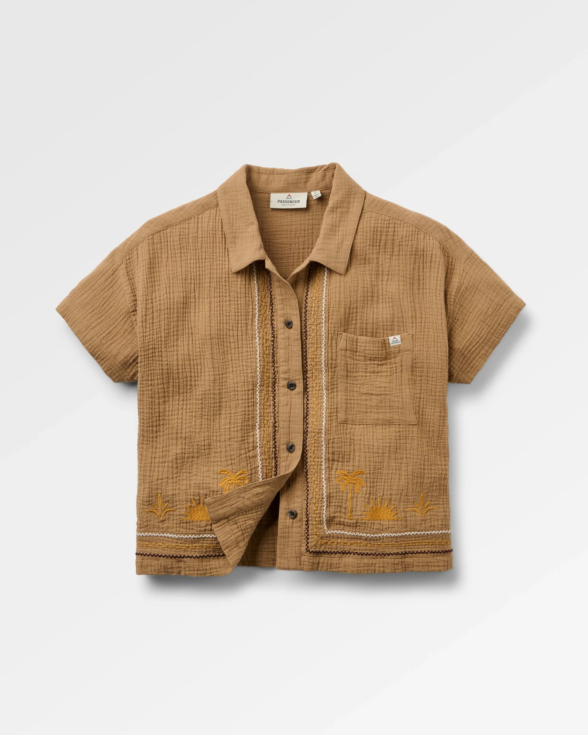 Waveney Short Sleeve Shirt - Caramel Brown - Image 2
