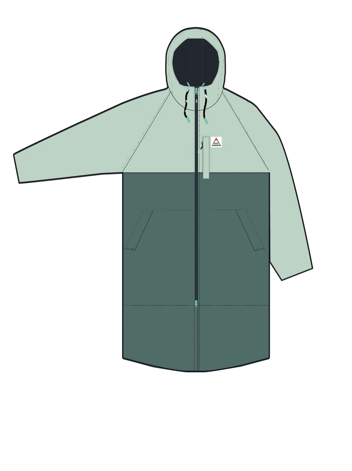 Waves Sherpa Lined Changing Robe - Spearmint/Deep Ocean - Image 12