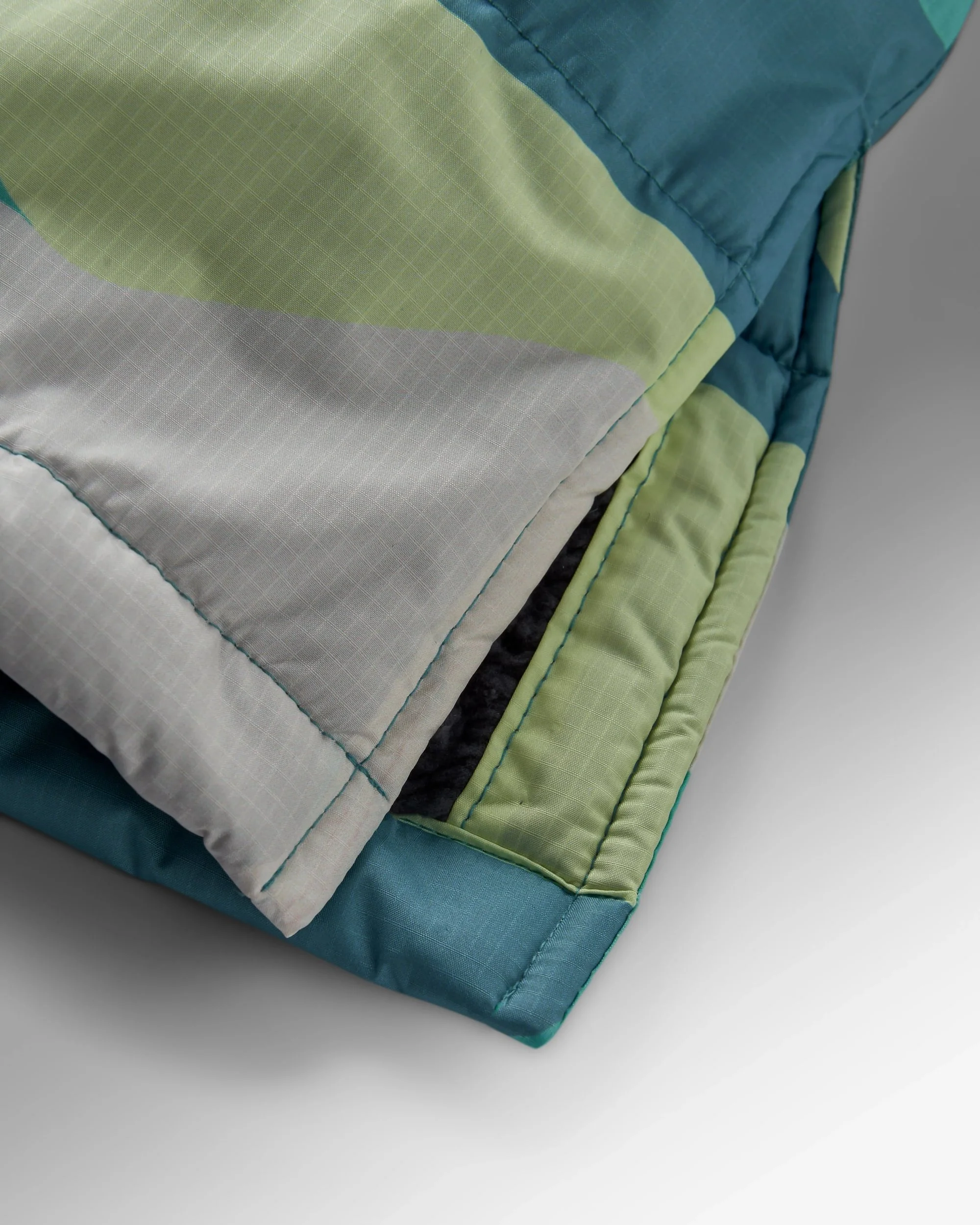 Waves Sherpa Lined Changing Robe - Vista Patchwork Aqua - Image 10