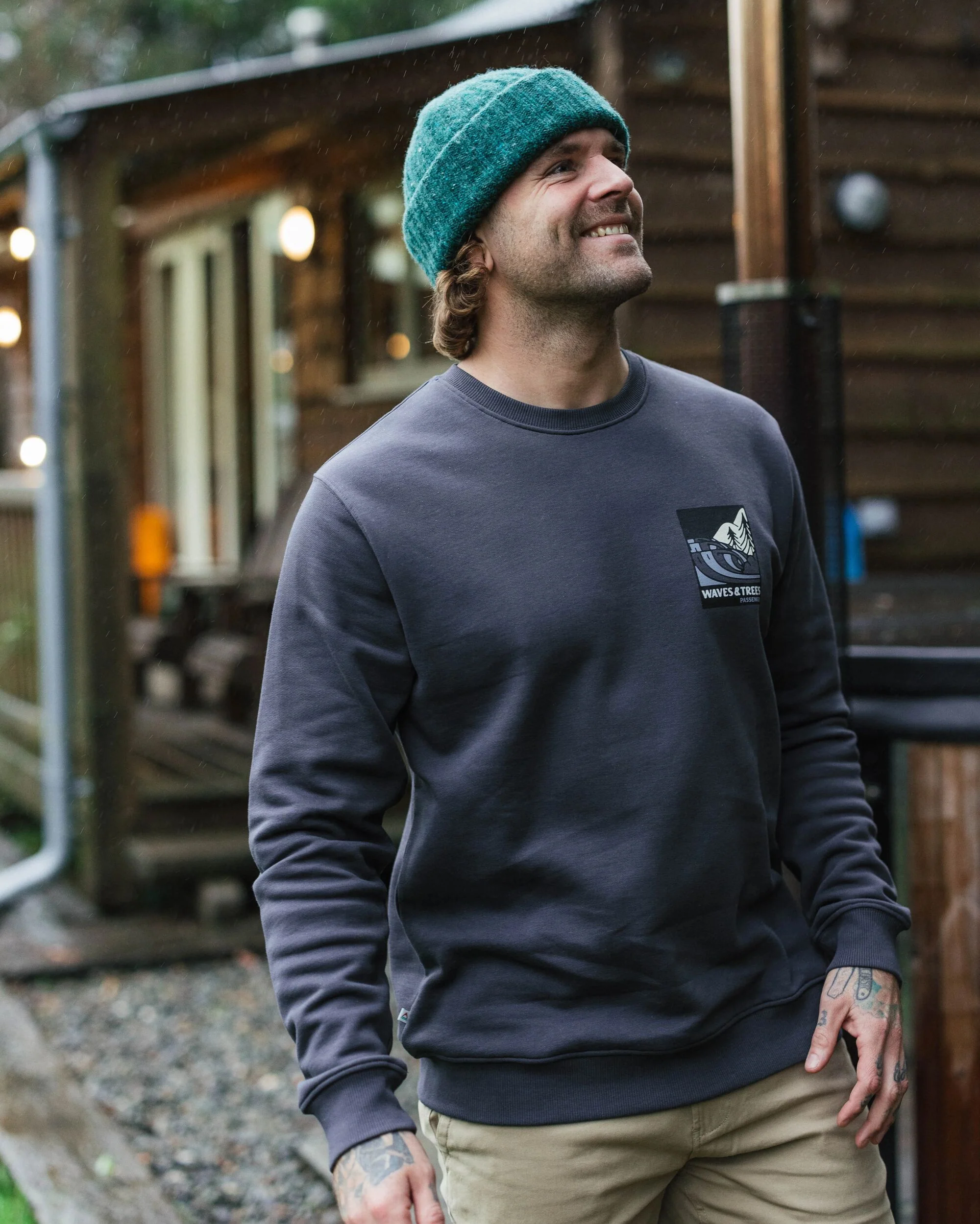 Waves & Trees Organic Cotton Sweatshirt - Charcoal - Image 2