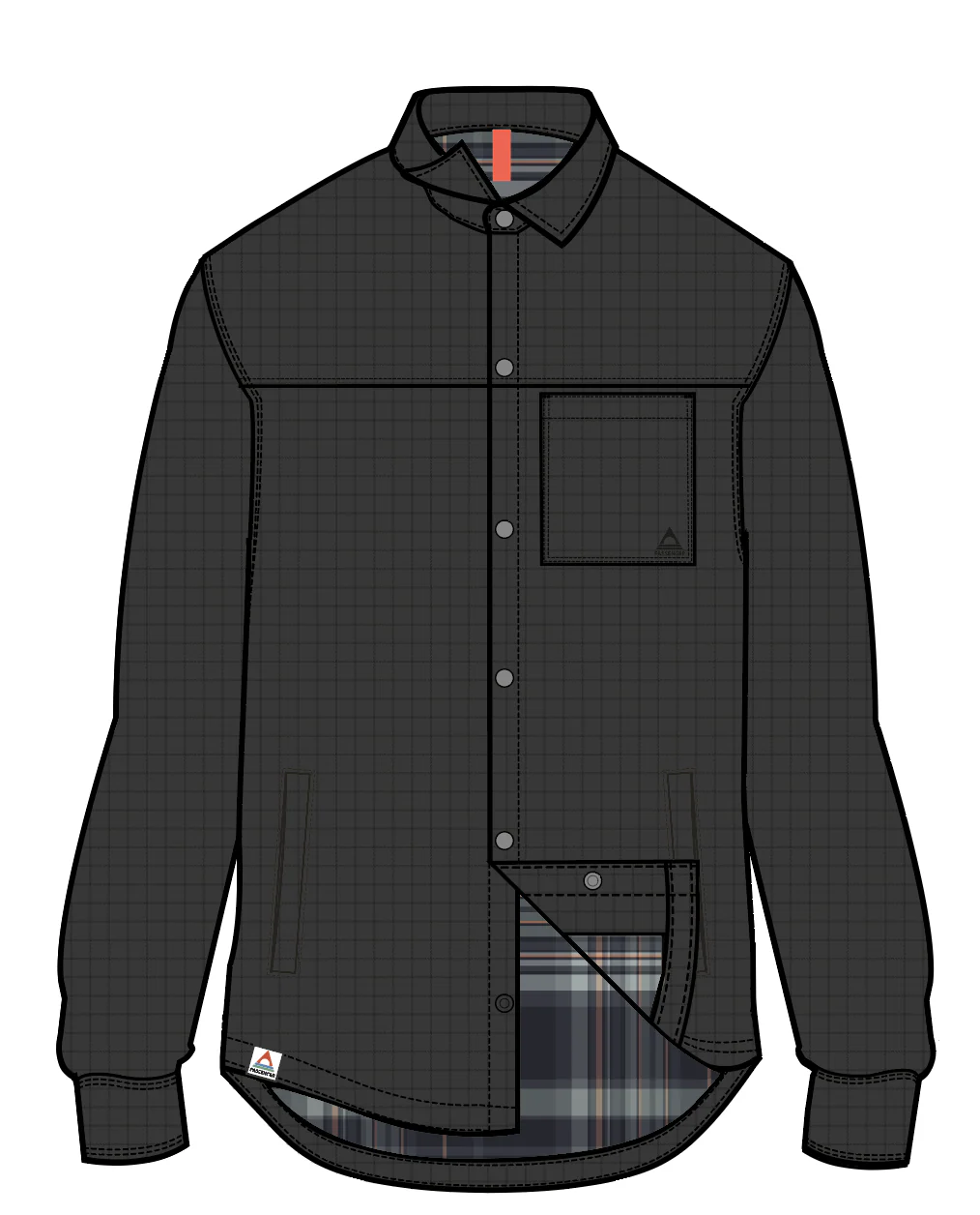 Way Flannel Lined Shirt - Black - Image 8