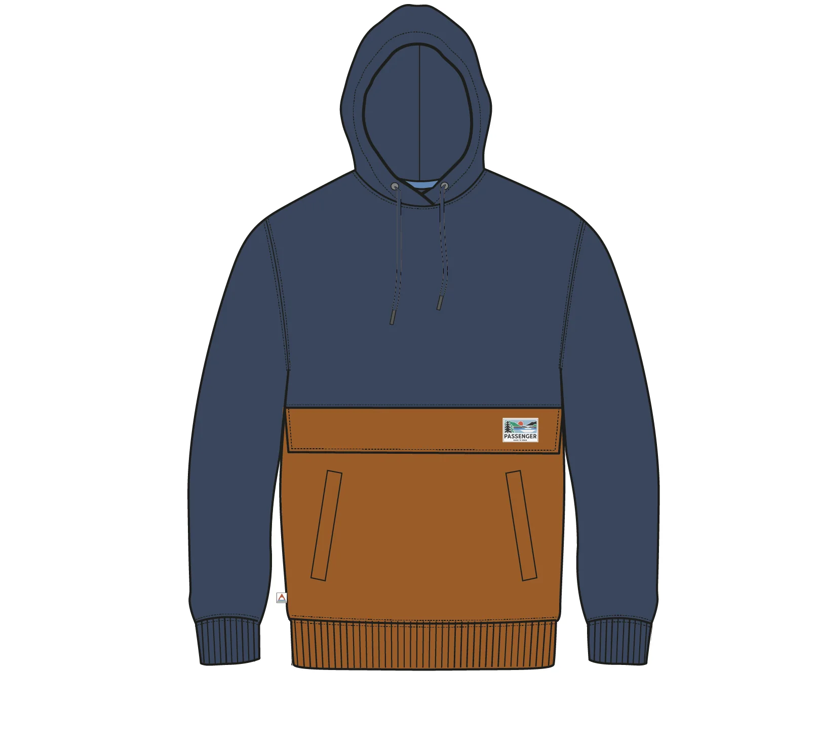 Wildedge Hoodie - Dark Denim/Retro Orange - Image 8