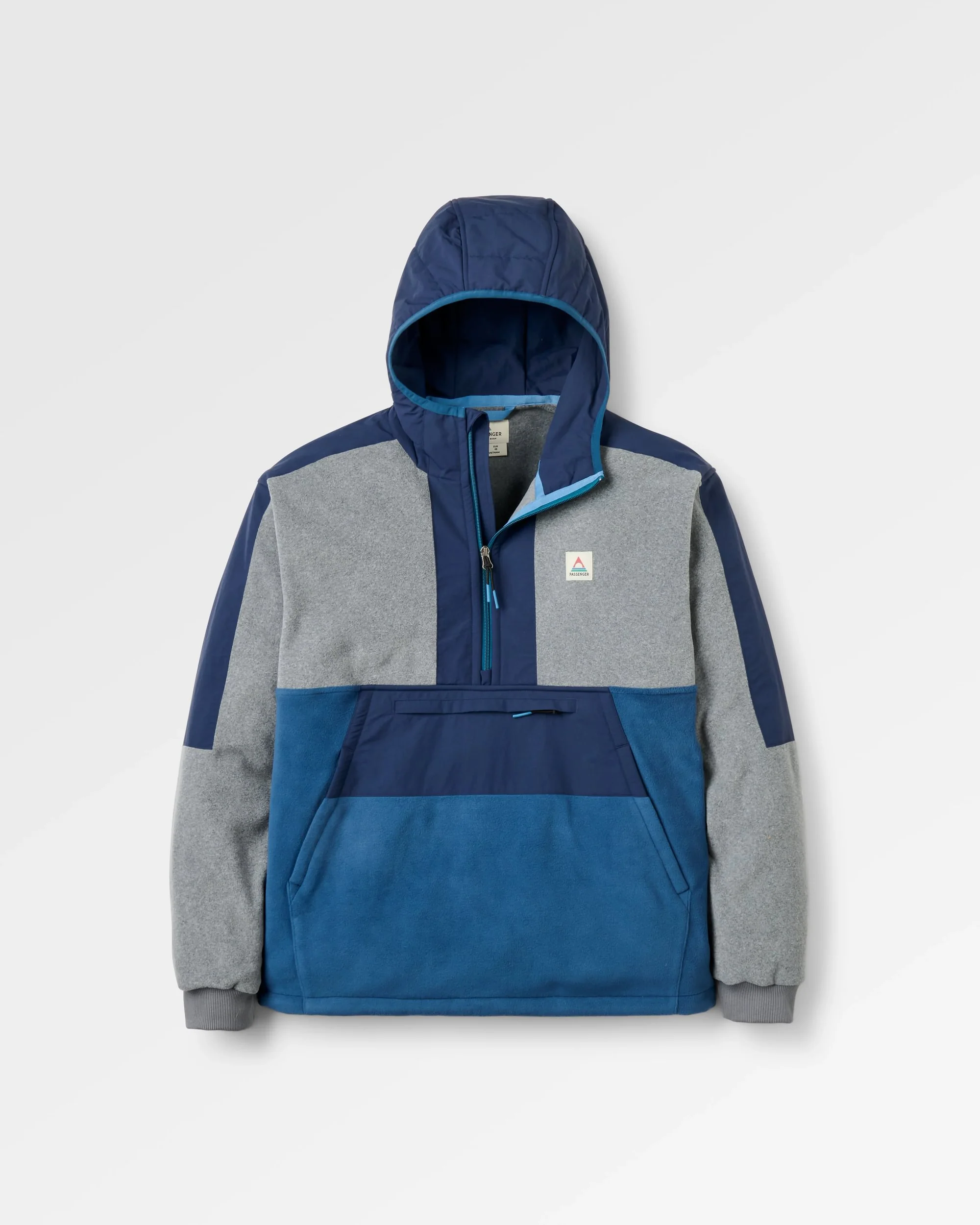 Woodland Hooded Polartec® Fleece - Grey Marl/Dark Denim - Image 2