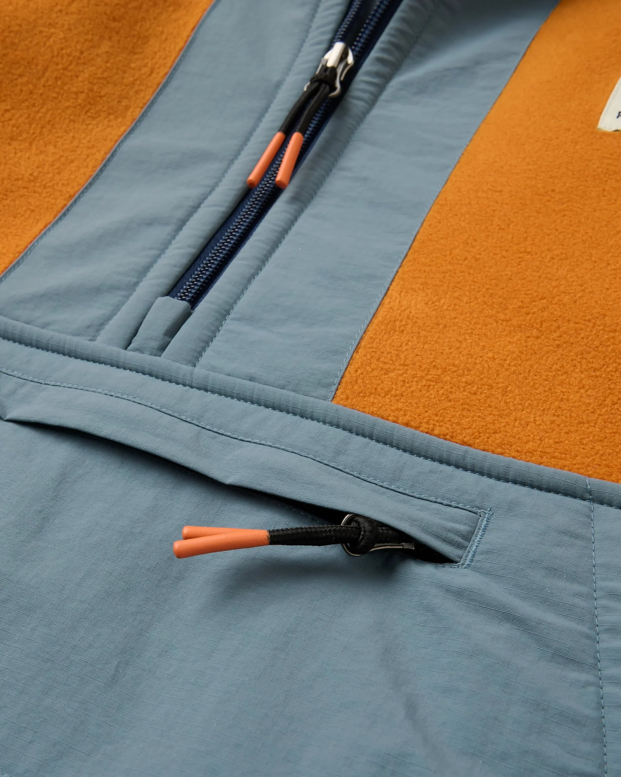 Woodland Hooded Polartec® Fleece - Retro Orange/Tidal Blue - Image 4