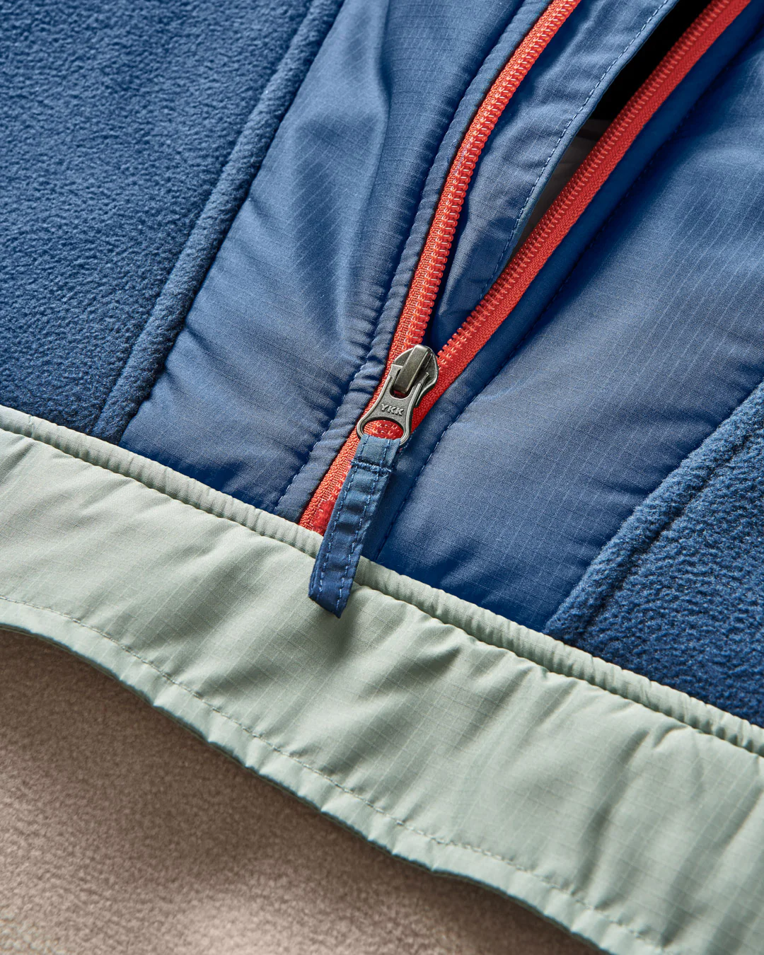 Woodland Hooded 1/2 Zip Polar Fleece - Dark Denim/Oatmeal - Image 8