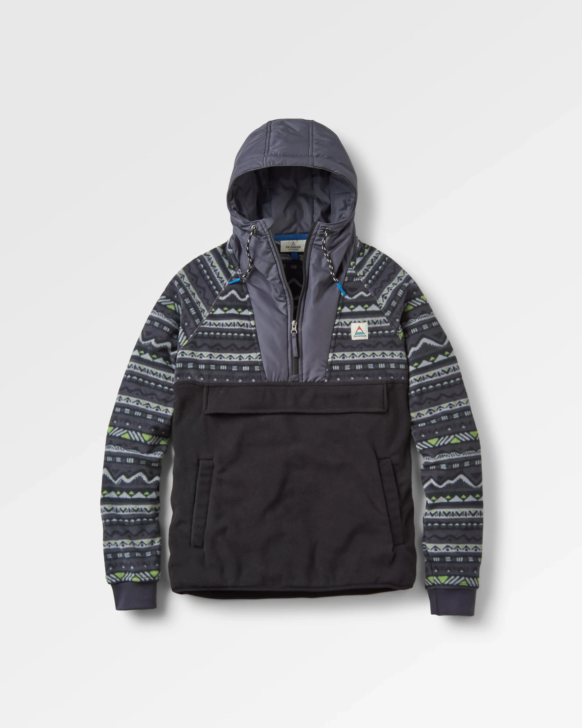 Woodland Hooded 1/2 Zip Polar Fleece - Mountain Geo Charcoal